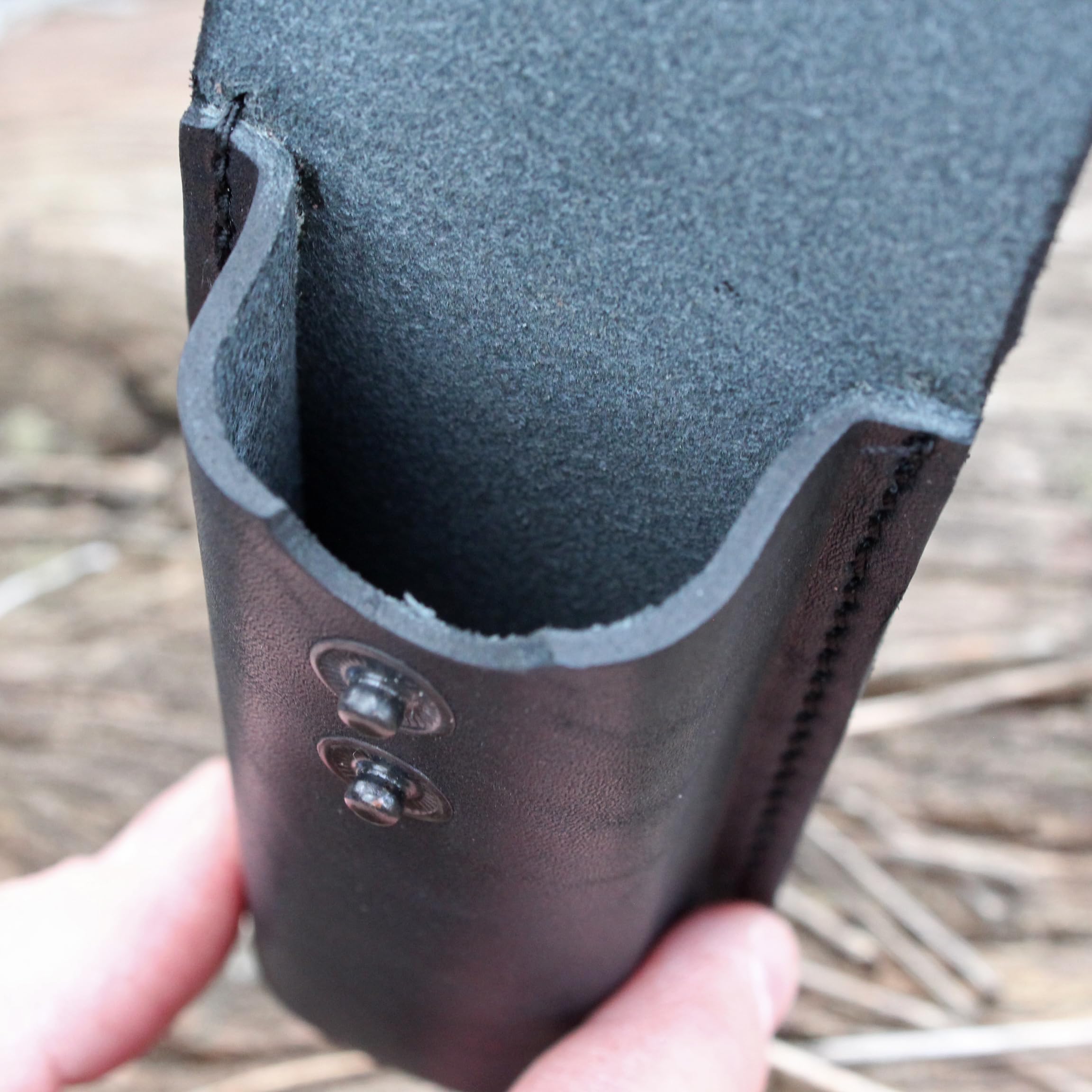 Premium Leather Folding Knife Sheath - Full Size Pocket Knife Holster for Large EDC Knives | Belt Loop for Vertical/Horizontal Carry | Secure Snap Closure Pouch for Multitools - Perfect for Camping, Hiking & Outdoor Adventures