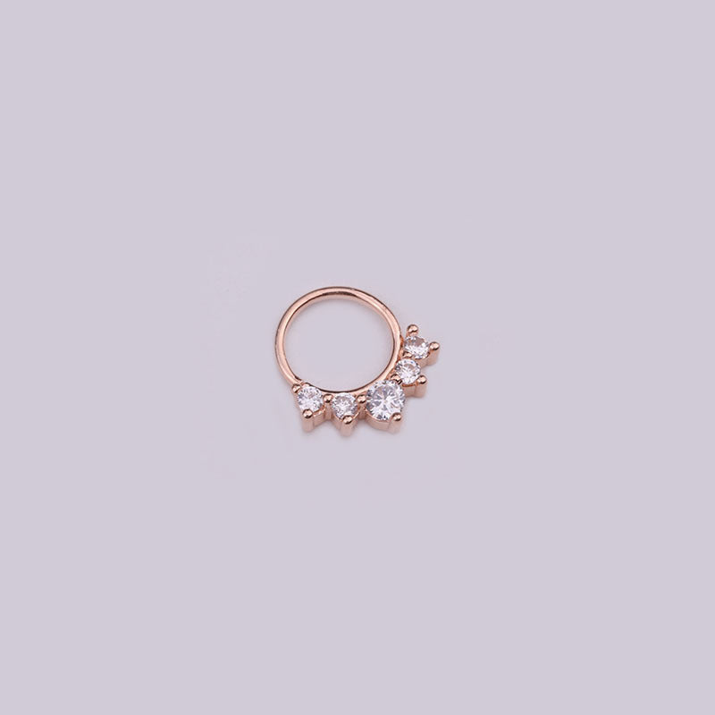 18K Gold Plated 20G Small Hoop Nose Ring with Indian CZ Stones | Septum Piercing Jewelry HSPJ1909 | Perfect for Everyday Wear & Special Occasions
