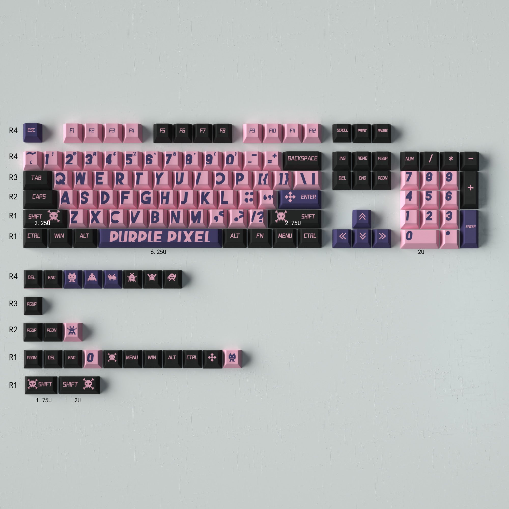 Large Font PBT Mechanical Keyboard Keycaps Set - Cherry Profile Height, Dye-Sublimation for Durability | Perfect for Gaming, Typing & Office Work