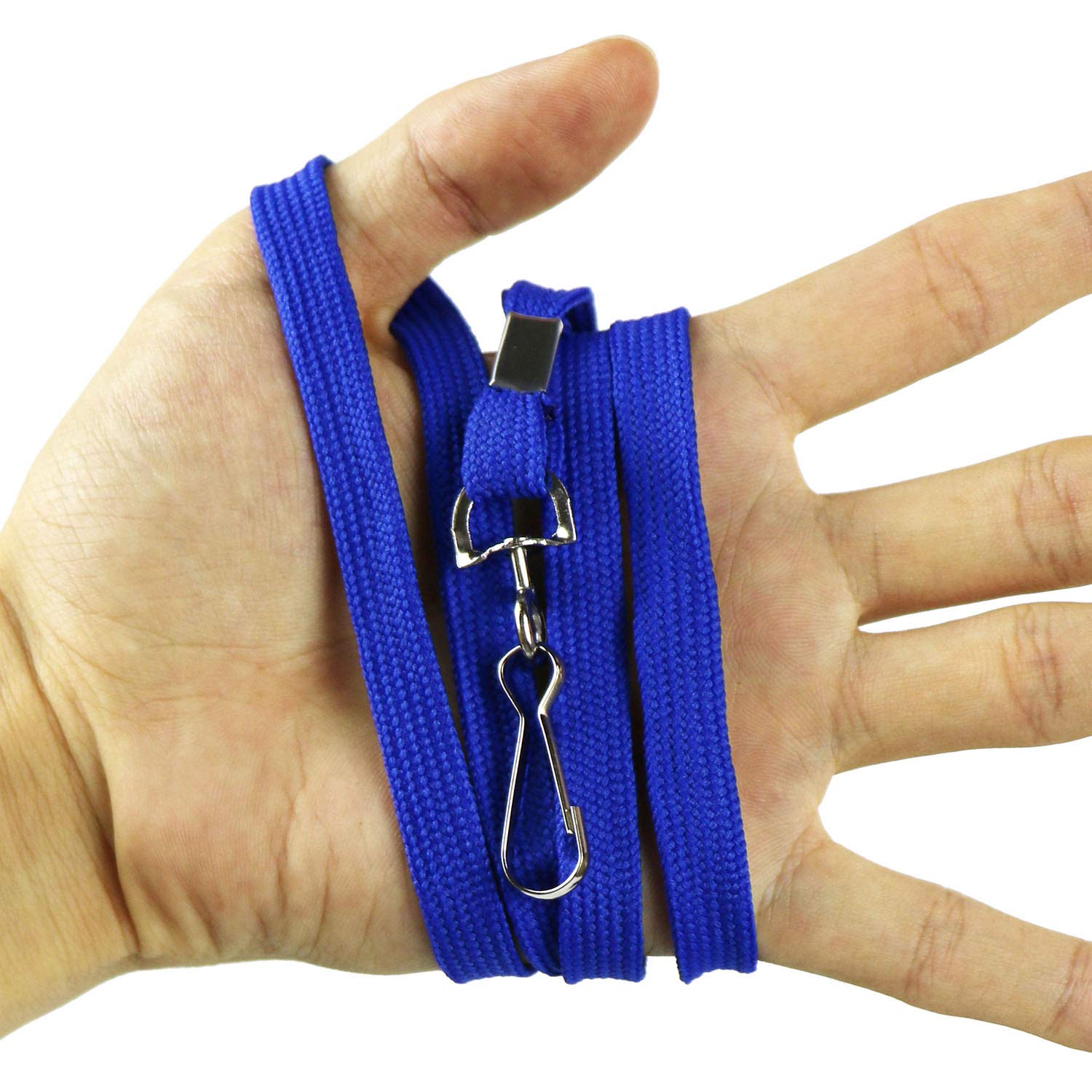 Durable Flat Lanyards with Swivel Hooks - 100 Pack for ID Badges & Events