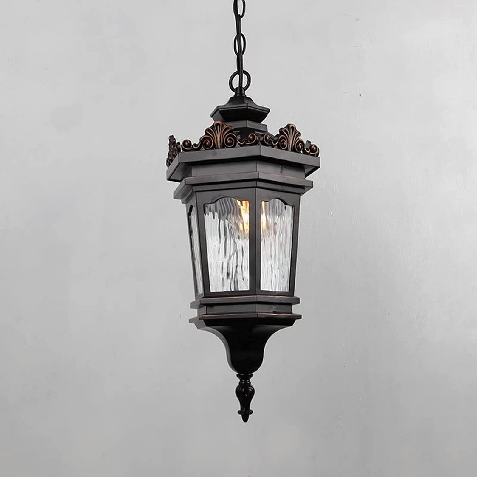 Vintage Industrial Chandelier Ceiling Light - Outdoor Waterproof Rust-Proof Courtyard Lamp for Balcony, Corridor, Aisle & Garden - Black Home Decor Lighting for Villa, Patio & Outdoor Spaces
