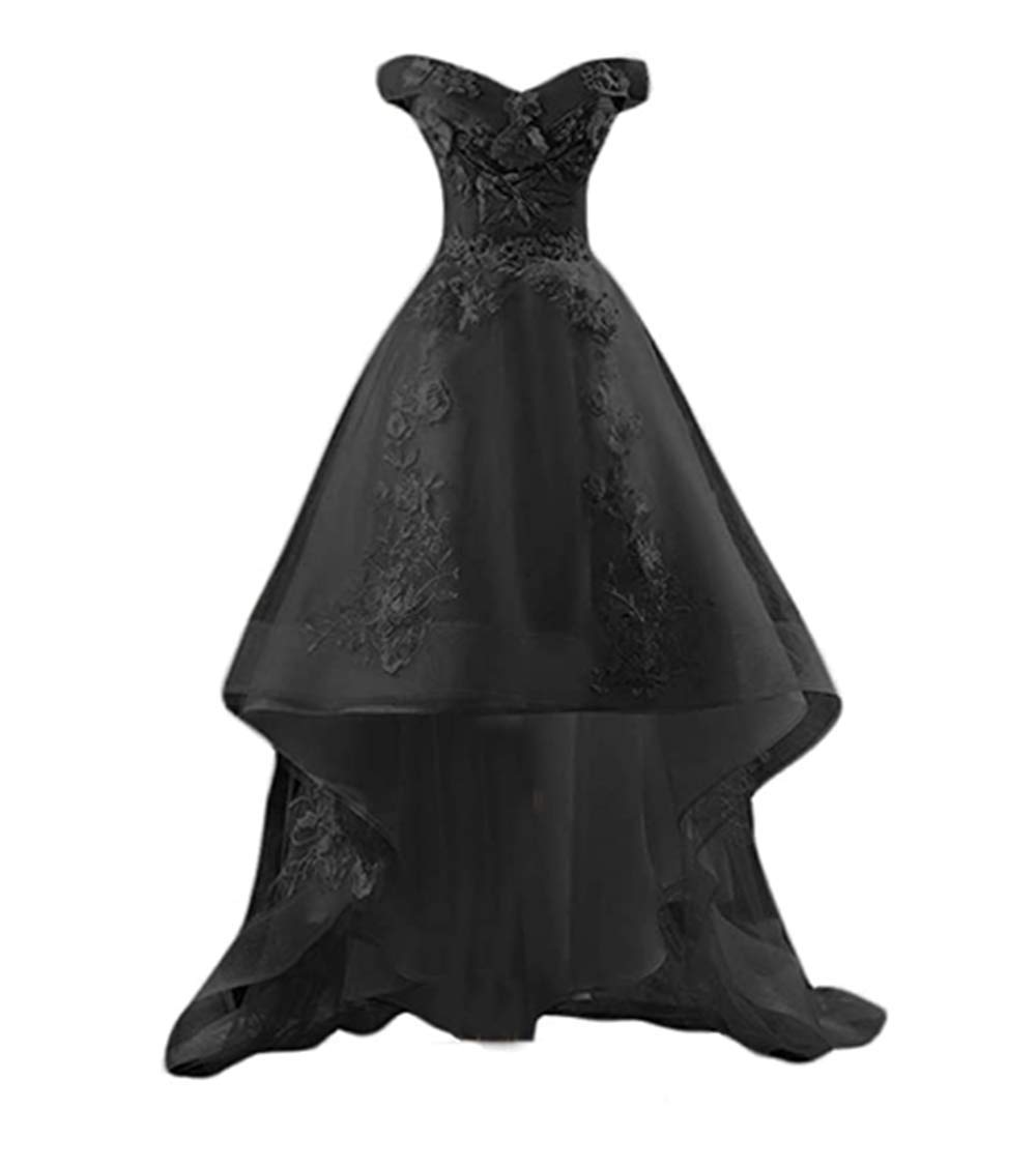 ANGELA Women's Off Shoulder High Low Prom Dress 2021 - Elegant Appliques Homecoming Gown for Teens | Perfect for Prom Night, Graduation & Special Occasions