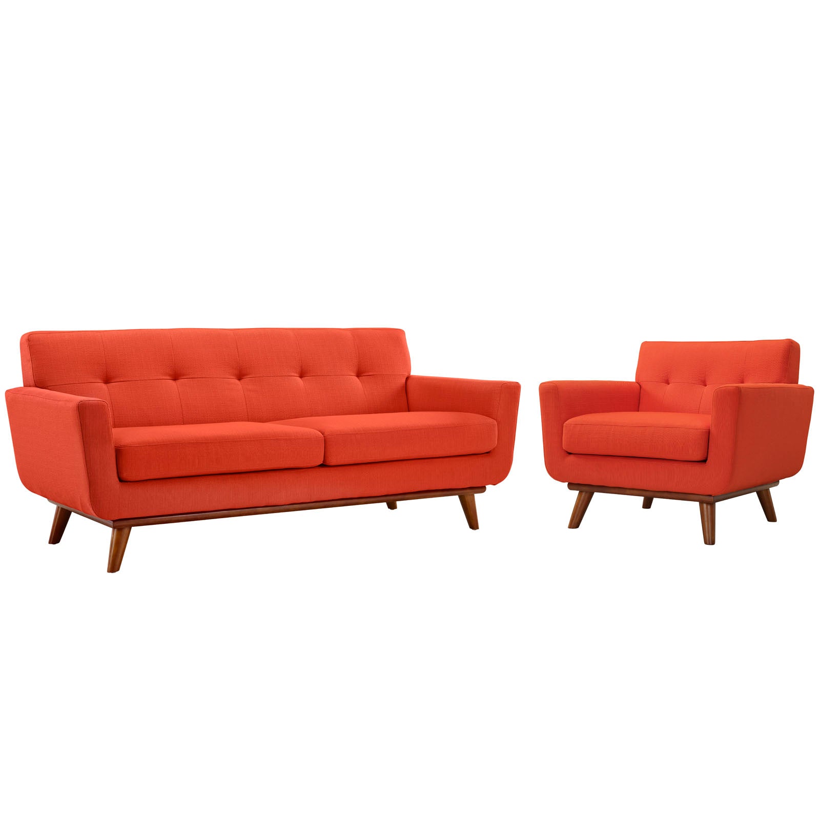 Comfortable Engage Armchair and Loveseat Set of 2 - Modern Living Room Furniture for Small Spaces, Perfect for Apartments and Cozy Homes