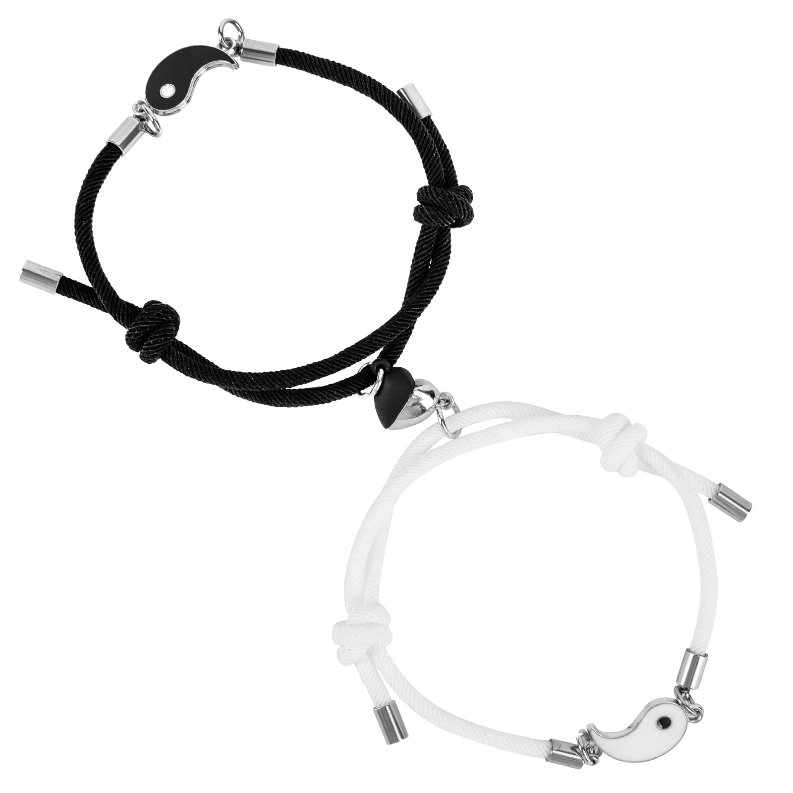 Magnetic Couple Bracelets Set for Women & Men - Matching Love Bracelets with Pendant, Romantic Gift for Couples, Friendship & Parent-Child Bonding - Perfect for Anniversaries, Valentine's Day & Special Occasions