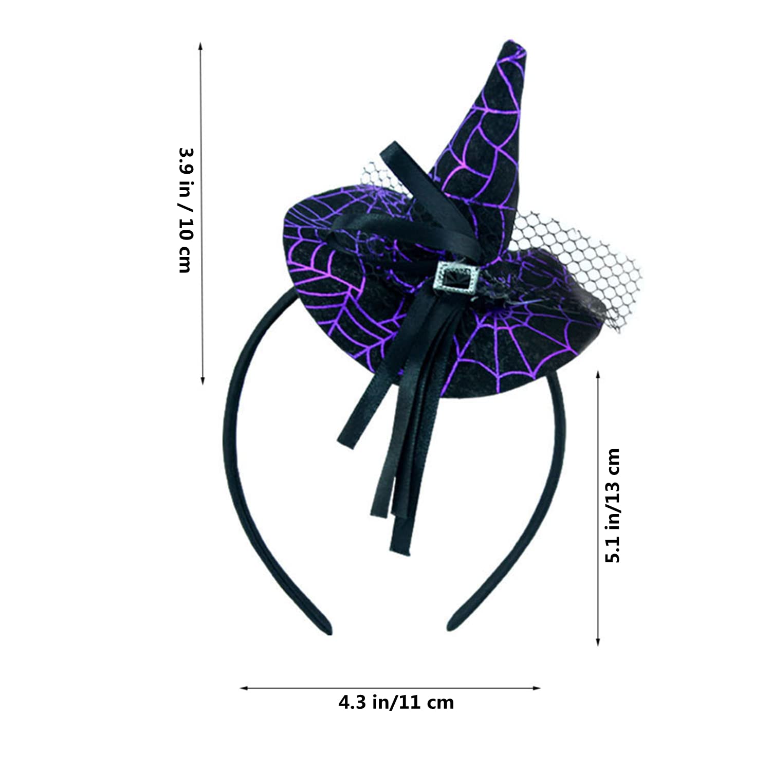 Halloween Witch Hat Headband with Spider Web Design - Purple Witch Headpiece for Cosplay & Halloween Party Accessories | Perfect for Costume Parties, Trick or Treat, and Spooky Events