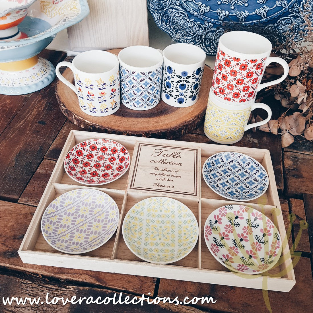 Japanese Fabric Gift Set with Matching Mugs - 65% Off Clearance Sale - Perfect for Home Decor, Tea Time & Thoughtful Presents