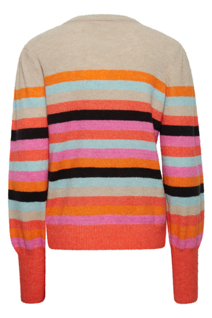 Dusky Knitted Jumper Women's Multicolor Sweater - Cozy Winter Pullover for Casual Outings & Holiday Gatherings