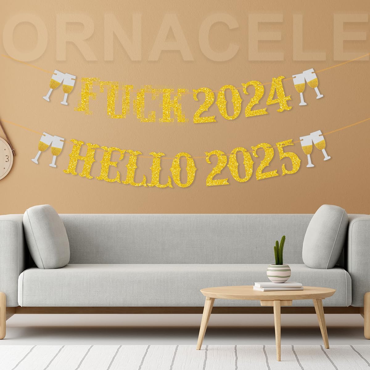 Happy New Year Banner 2025 - NYE Party Decorations, New Year's Eve Sign & Party Supplies for 2025 Celebrations | Perfect for Home, Office & New Year Countdown Events