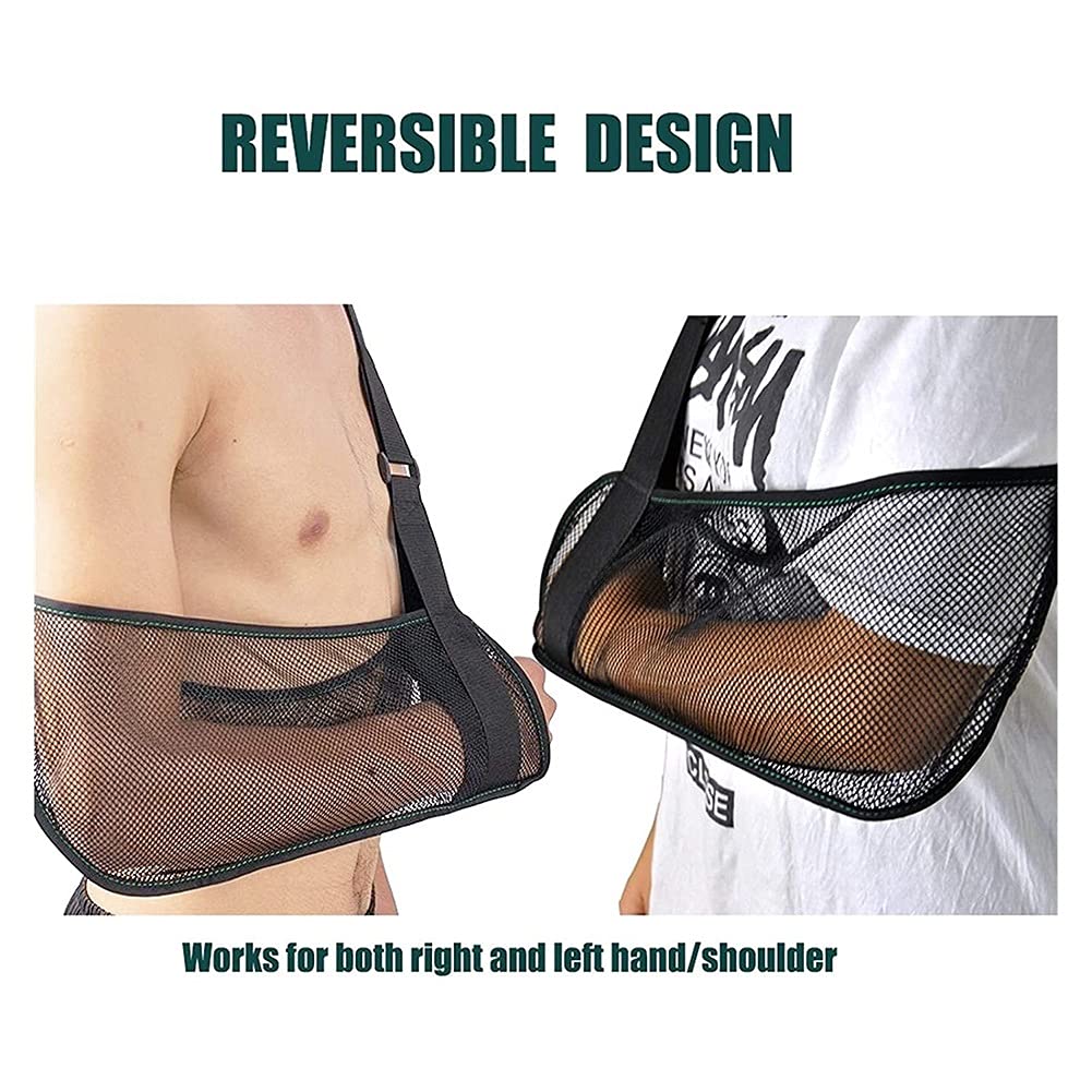 Mesh Arm Sling - Medical Shoulder Immobilizer & Rotator Cuff Support Brace for Wrist & Elbow - Lightweight Breathable Arm Support Strap (Black) - Ideal for Post-Surgery Recovery & Sports Injury Relief