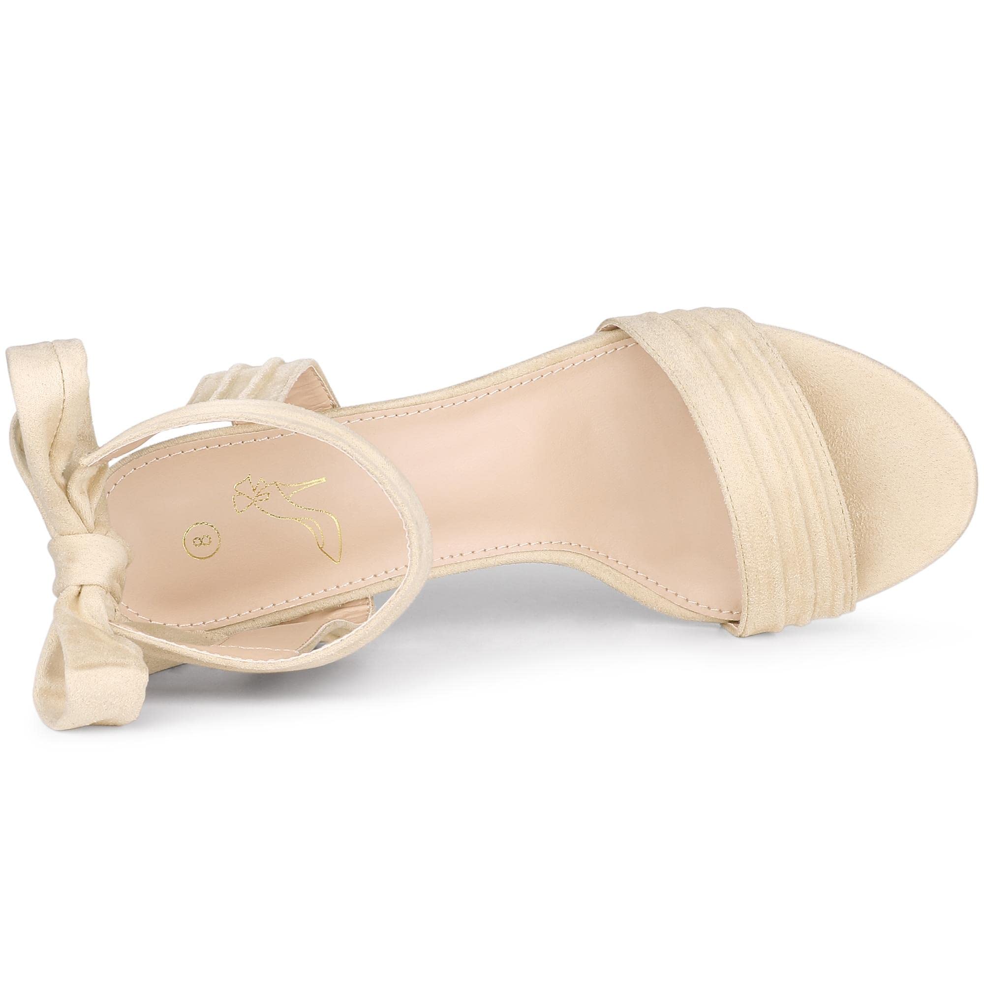 Perphy Women's Pleated Open Toe Lace Up Chunky Heel Sandals - Fashionable Summer Shoes for Weddings, Parties & Date Nights