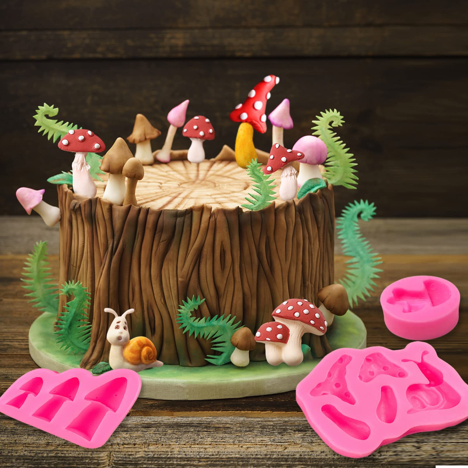 Premium Silicone Mushroom & Snail Chocolate Molds - Cute Baking Tools for Cupcake Toppers, Fondant Decorations, DIY Candy Making - Perfect for Birthday Cakes, Party Desserts & Holiday Treats