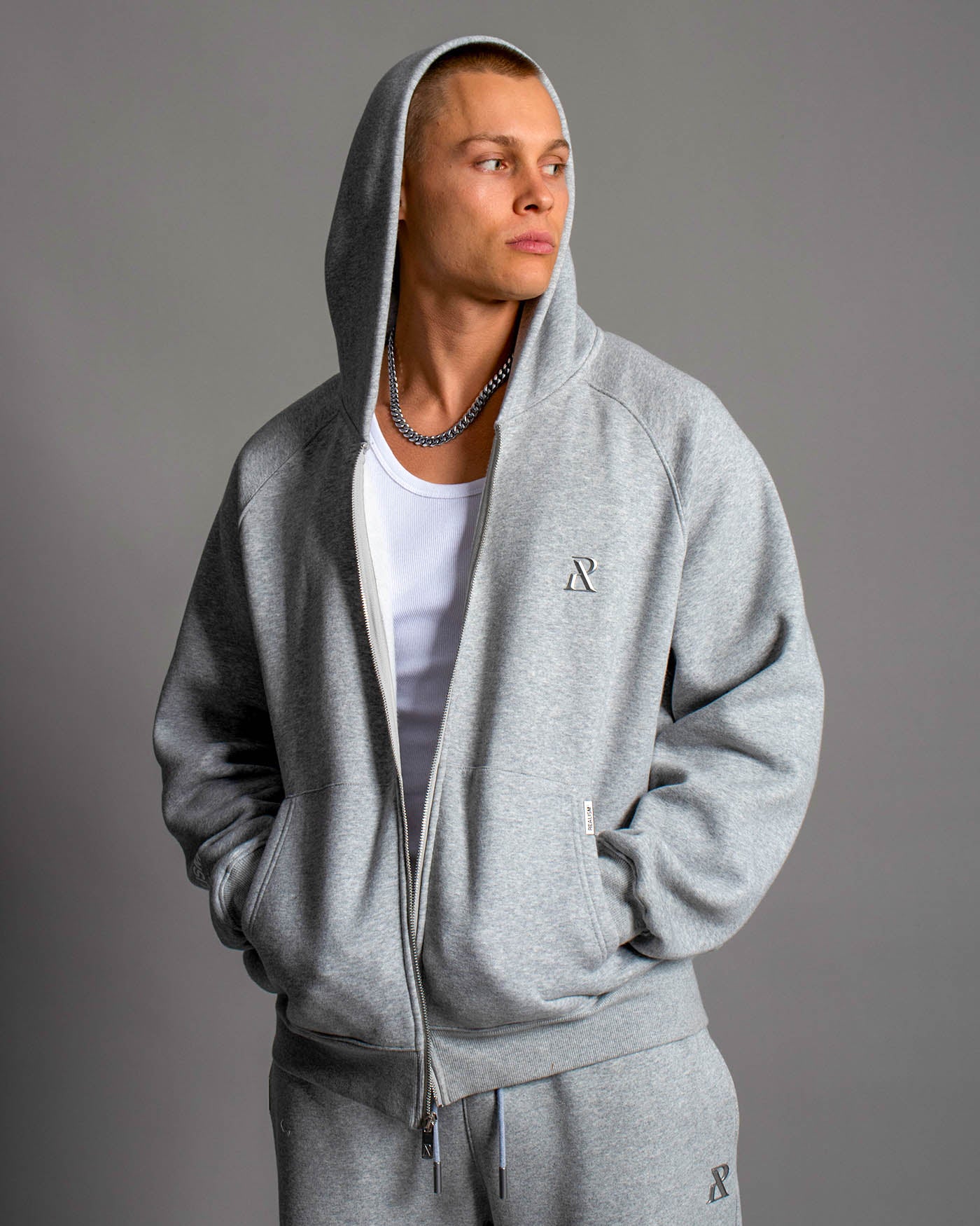 SSS Realism Radiant Zip Hoodie - Grey Marle - Comfortable & Stylish Pullover for Men & Women - Perfect for Casual Wear, Gym, and Outdoor Activities