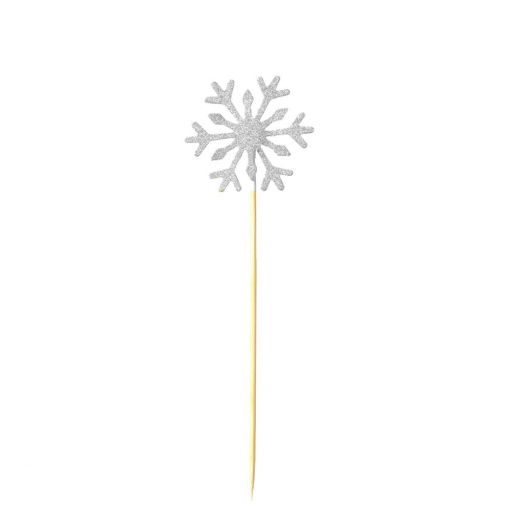 20Pcs Glitter Snowflake Cupcake Toppers - Frozen Birthday Party Decorations, Wedding Cake Topper Picks, Christmas Dessert Decor - Perfect for Winter Themed Parties, Baby Showers & Holiday Celebrations