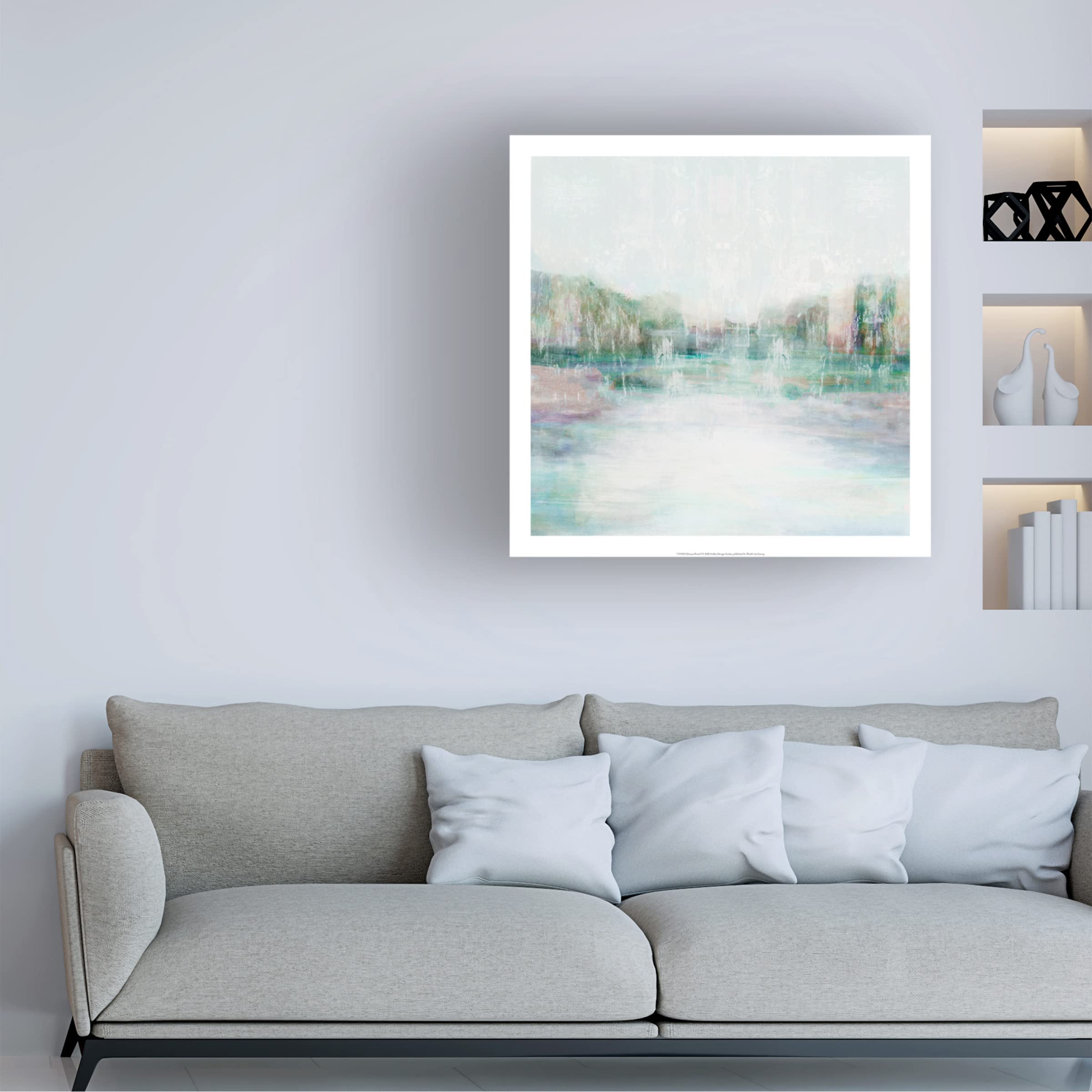 Stellar Design Studio 'Distant Pond I' Canvas Wall Art Print - Modern Landscape Painting for Living Room, Bedroom & Office Decor