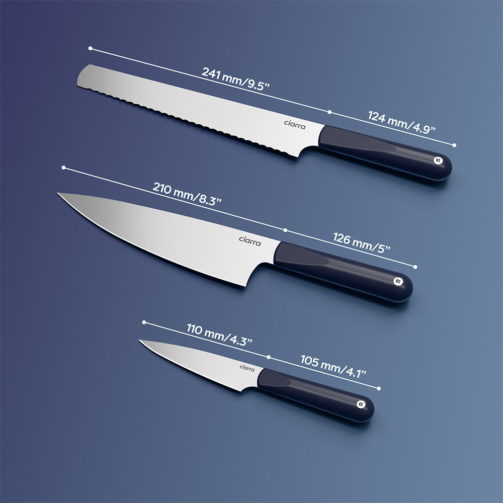 Premium Ciarra Beyond Trio Knife Set with Gift Box - 8