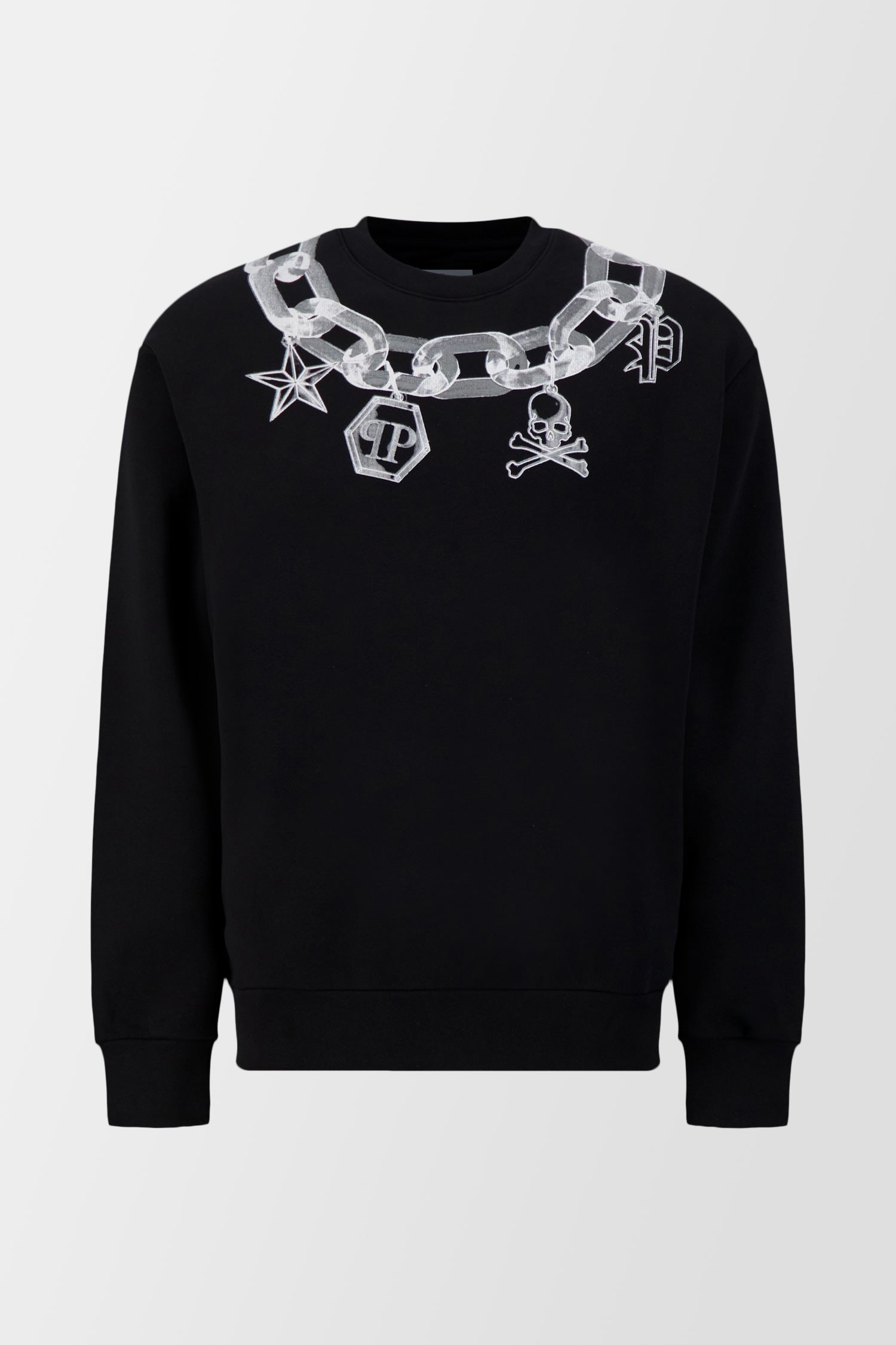 Philipp Plein Black Long Sleeve Sweatshirt for Men | Trendy Streetwear & Casual Outfit | Perfect for Everyday Wear, Gym, and Night Out