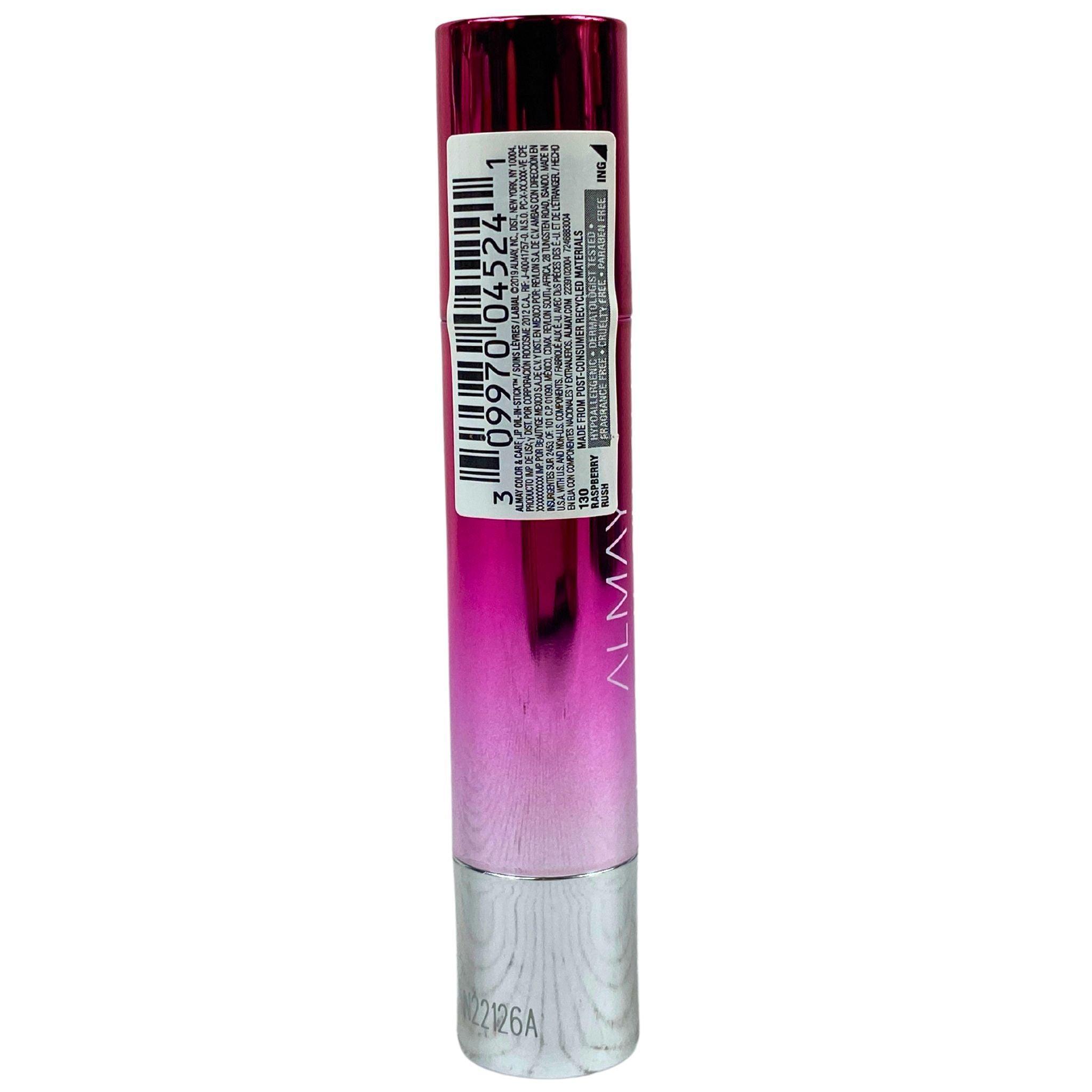 Almay Color & Care Lip Oil Stick 130 Raspberry Rush 0.09 oz (50 Pcs) - Hydrating Tinted Lip Treatment for Daily Moisture & Natural Gloss - Perfect for Work, School & Everyday Wear