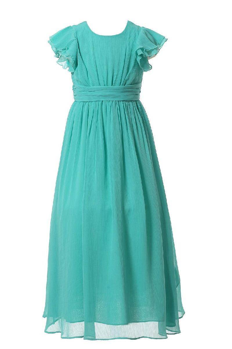 Elegant A-Line Scoop Neck Chiffon Bridesmaid Dress - Flowy Formal Gown for Weddings, Prom & Special Occasions