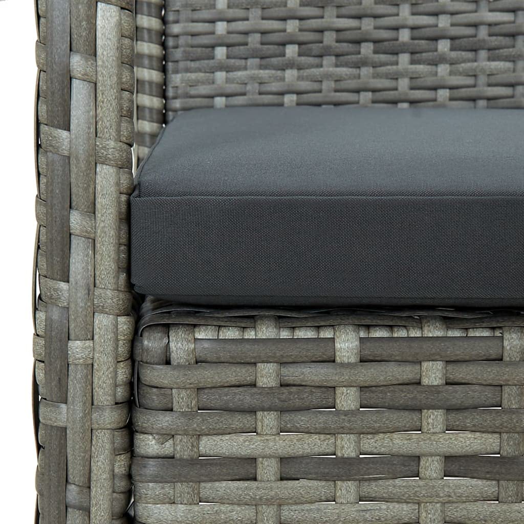 All-Weather 3-Seater Patio Sectional Sofa Set with Cushions - Gray Poly Rattan Outdoor Furniture for Deck, Poolside, Backyard & Porch - Perfect for Relaxing, Entertaining & Lounging in Any Season