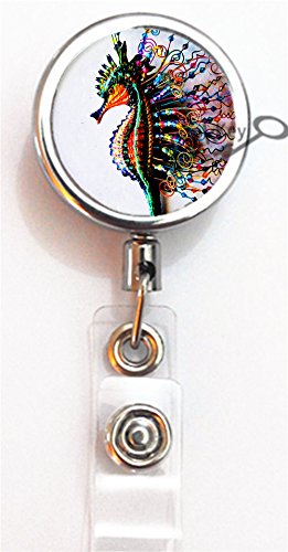 BlackKey Seahorse Retractable ID Badge Holder with Adjustable Lanyard & Belt Clip - 2214 | Secure Card Display for Office, Events & Security Professionals