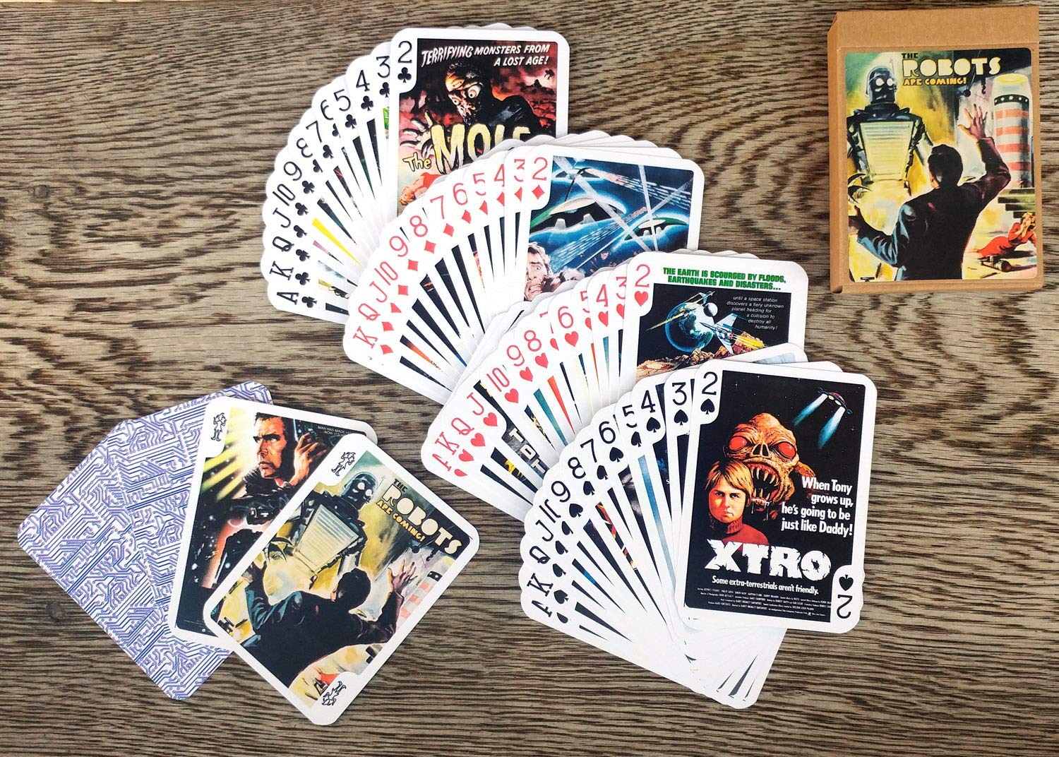 Vintage Sci-Fi Playing Cards - 54 Unique Poker Deck with Aliens, Robots & Space Movie Posters | Perfect for Game Nights, Collectors & Sci-Fi Fans