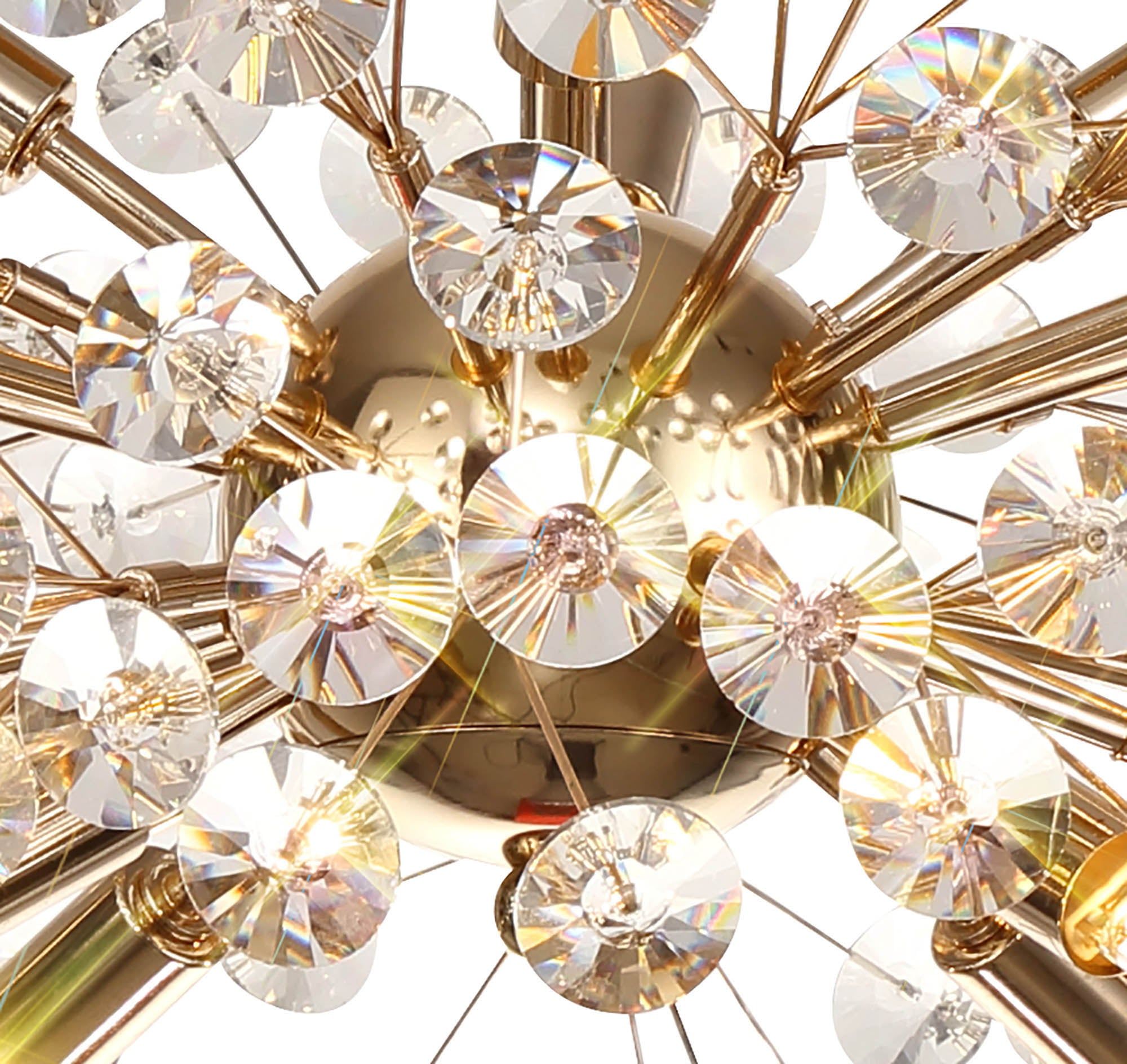Bellagio Semi Flush Mount Pendant Light Fixture - 8 Light G9 Base in French Gold/Crystal or Chrome/Crystal - Perfect for Dining Room, Foyer, or Bedroom Lighting