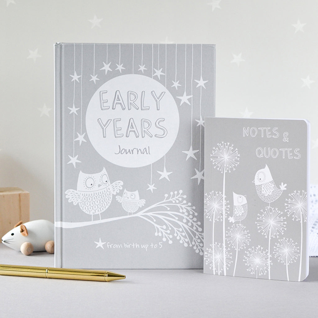 Early Years Journal and Notes & Quotes Notebook Gift Set - Perfect for Baby Memory Books, New Parents & Thoughtful Gifts