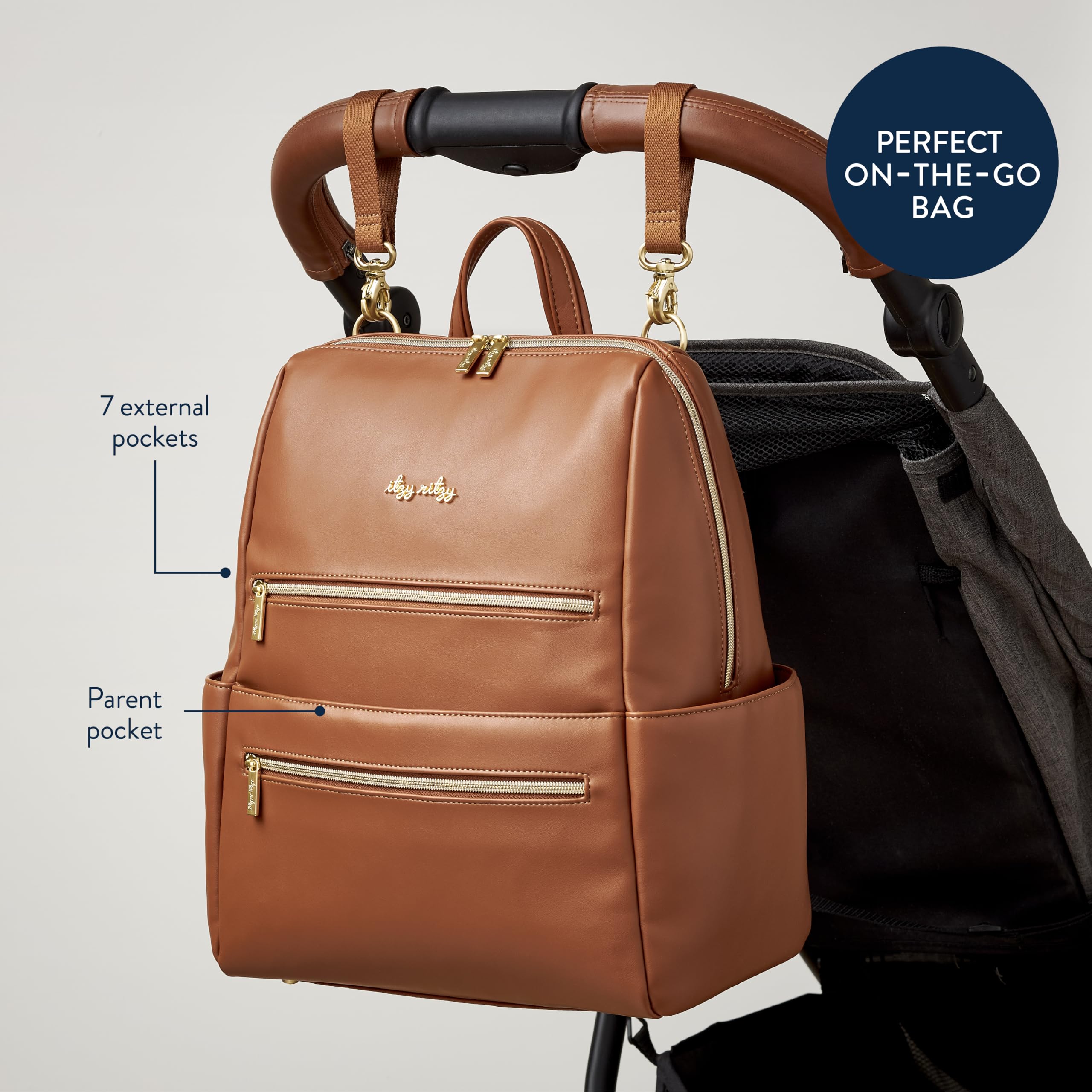Itzy Ritzy Eras Diaper Backpack - 15 Pockets, Changing Pad, Stroller Straps for Travel & Outings