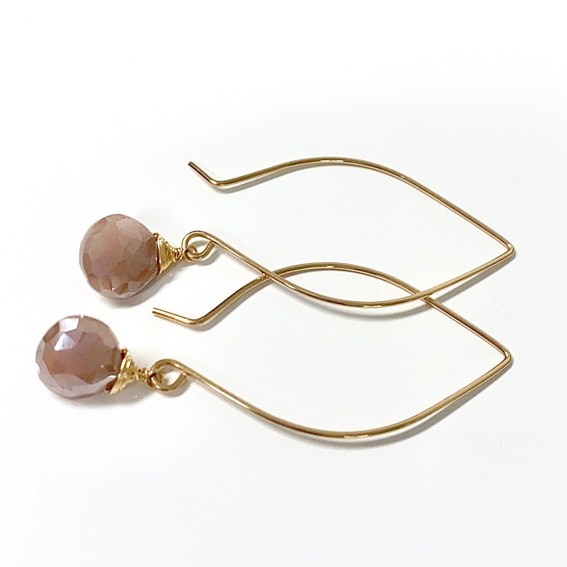 KALENA Mystic Moonstone Earrings (E491) - Elegant Dangle Earrings for Women, Perfect for Parties, Weddings & Special Occasions