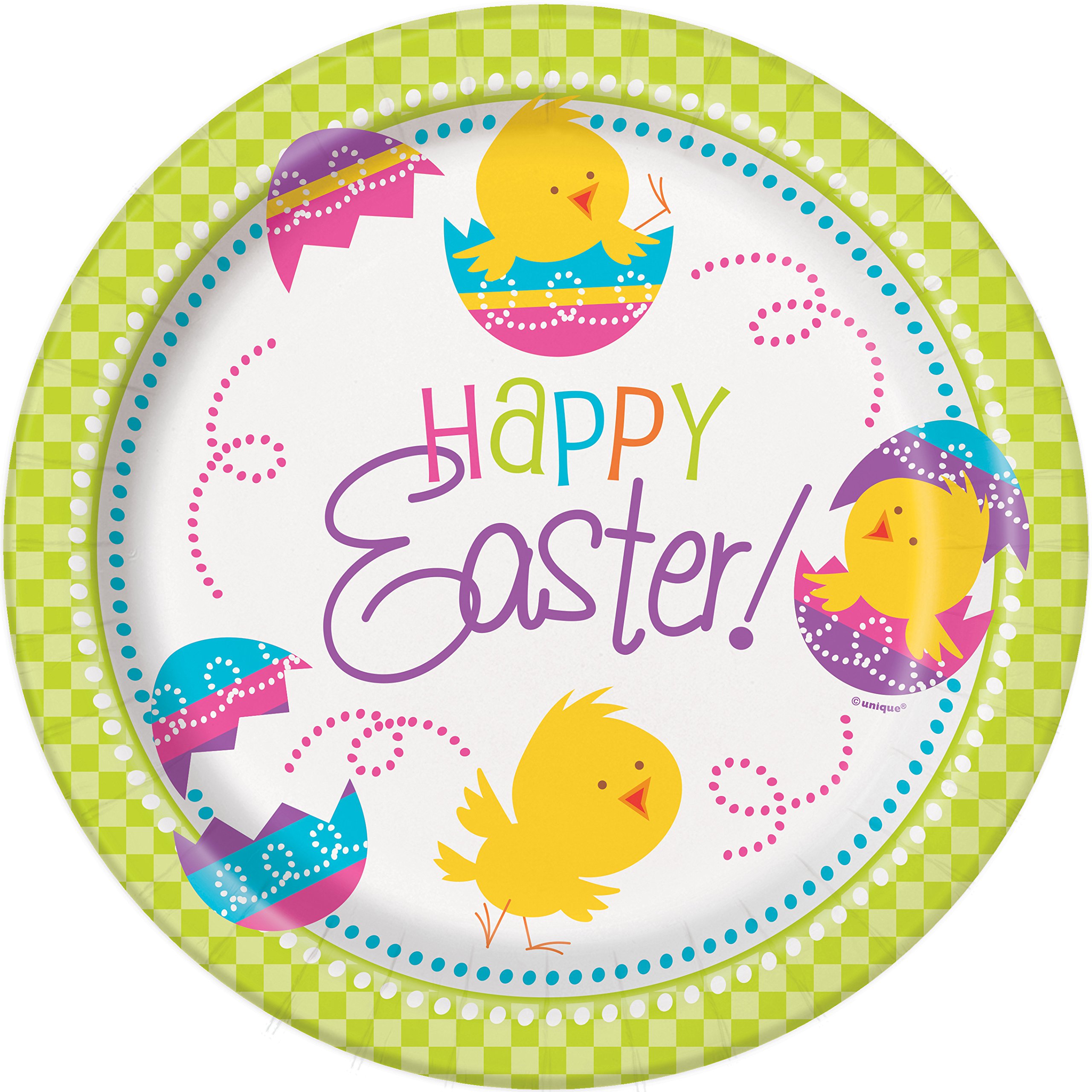 Easter Dinner Plates Set of 8 - Colorful Chick Design Spring Tableware for Holiday Parties, Family Gatherings & Easter Celebrations