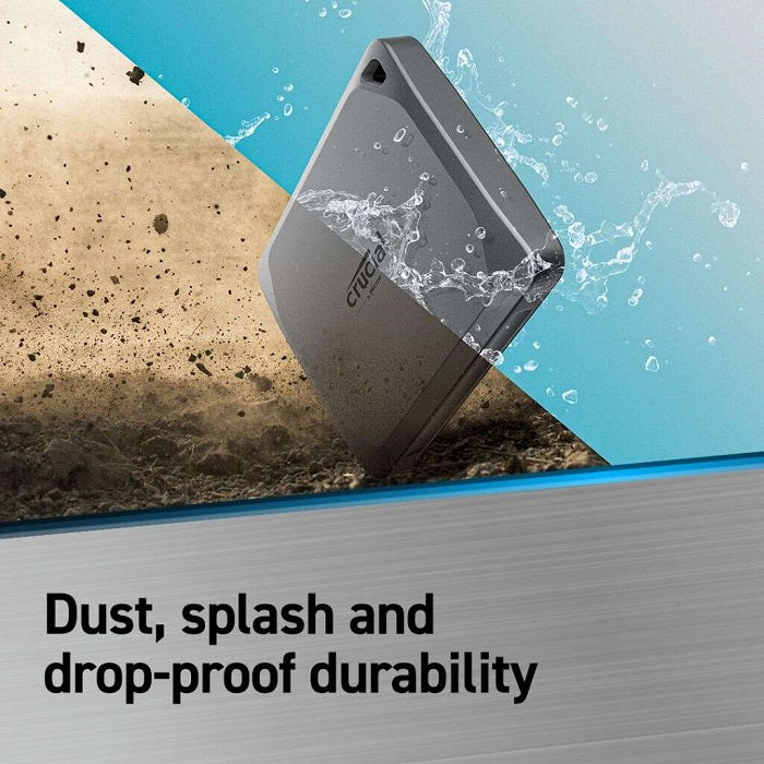 Crucial X9 Pro Portable SSD 1TB | 2TB - High-Speed External Solid State Drive for PC, Mac, Laptop, Gaming & Photo Storage - USB 3.2 Gen 2 | Compact & Durable for Travel, Work & Backup