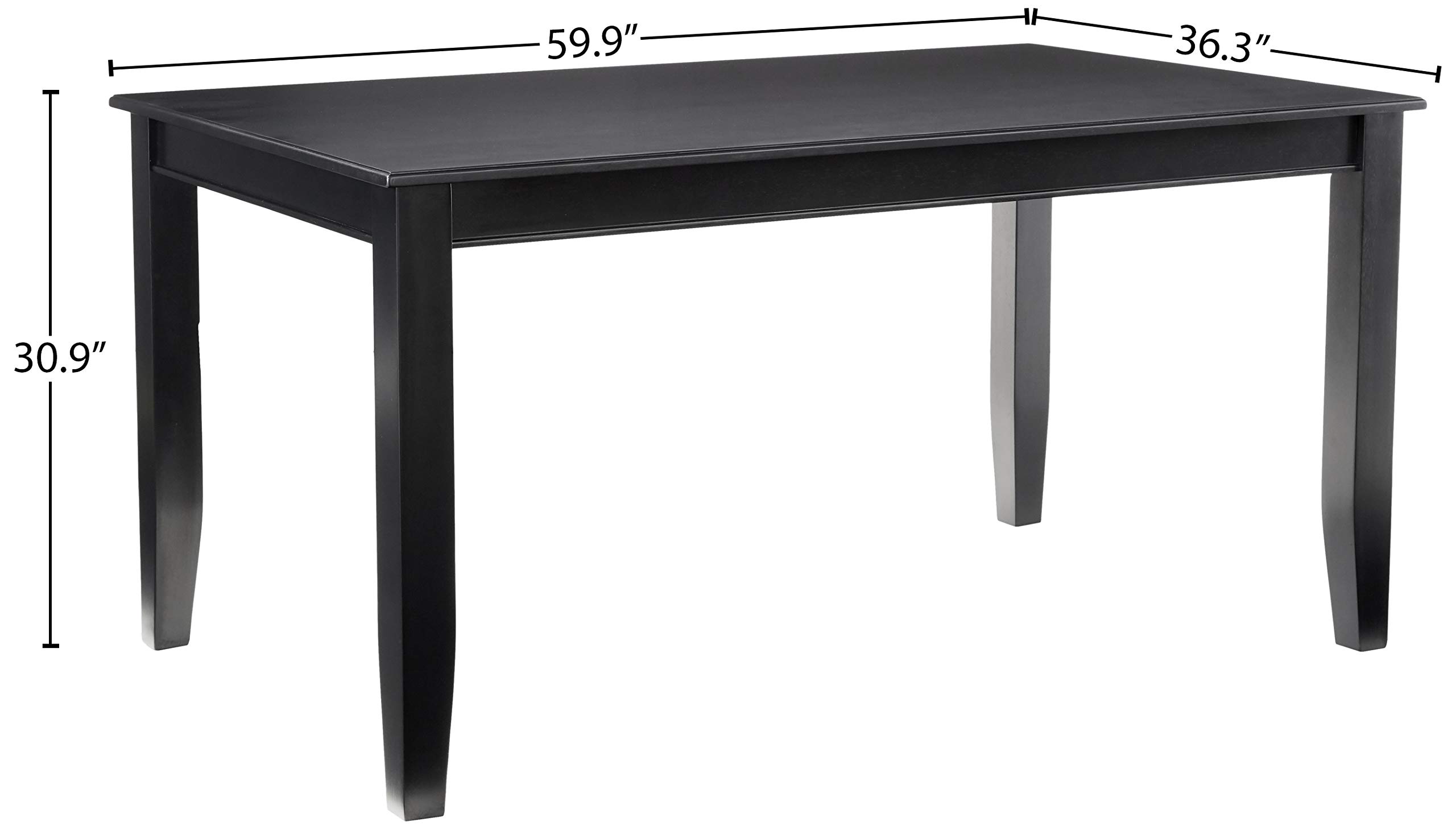 East West Furniture Dudley Kitchen Table - 36x60 Inch Black Rectangle Dining Table with Sturdy Legs | Perfect for Small Kitchens, Breakfast Nooks & Cozy Dining Spaces