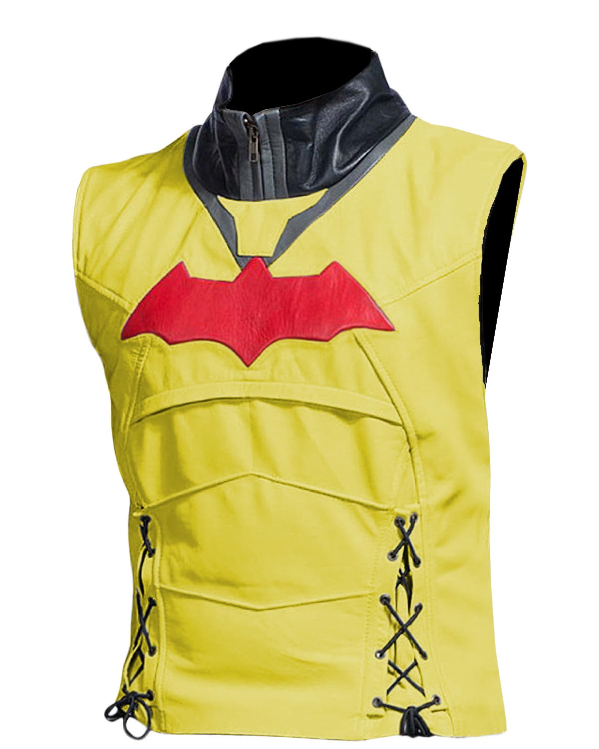 Stylish Red Hooded Men's Vest & Jacket 2-in-1 - Medium Size | Fashionable Outerwear for Urban Streetwear & Cosplay Costumes