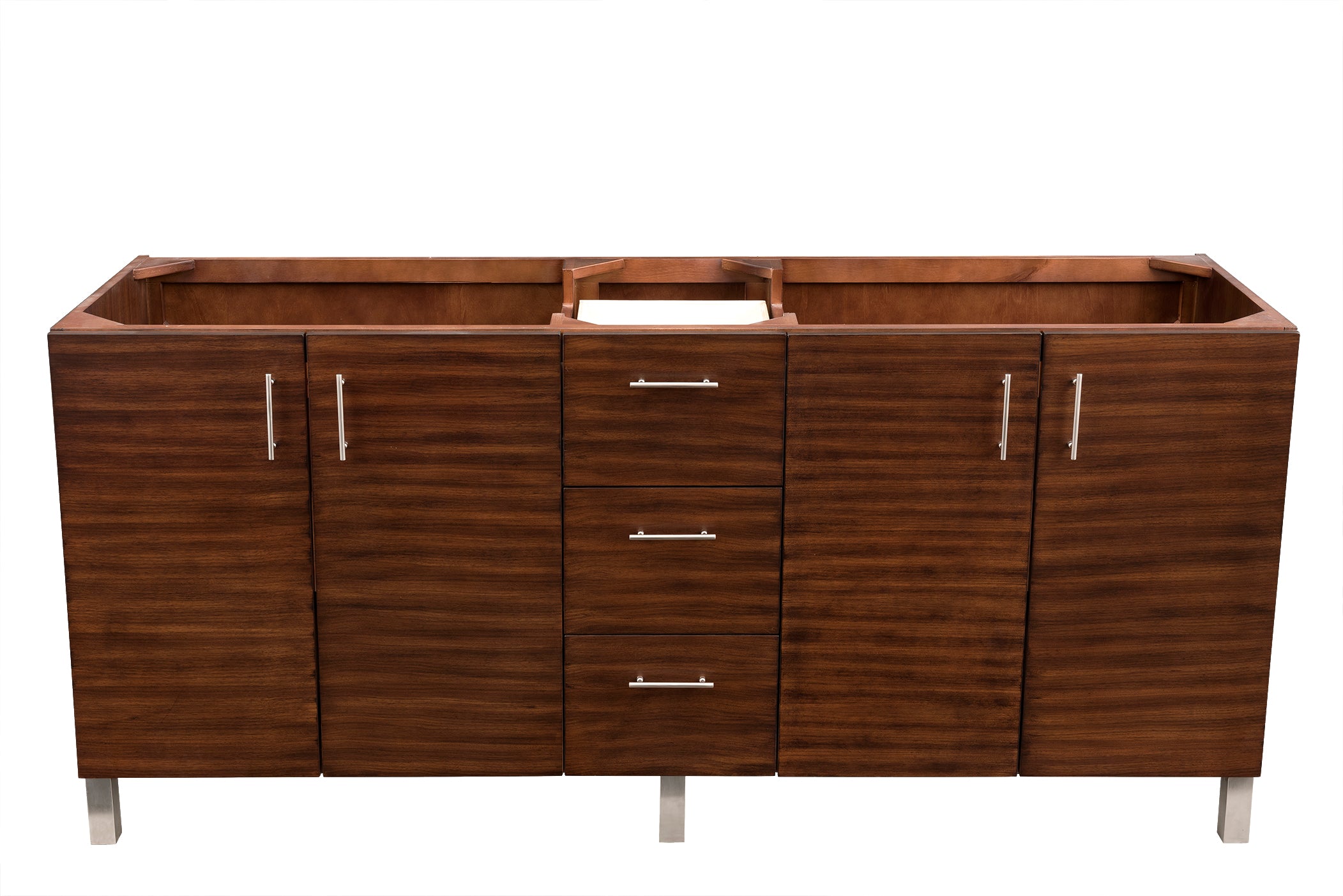 Metropolitan 72 Inch Double Bathroom Vanity in American Walnut - Perfect for Master Bathroom Renovation & Modern Home Décor