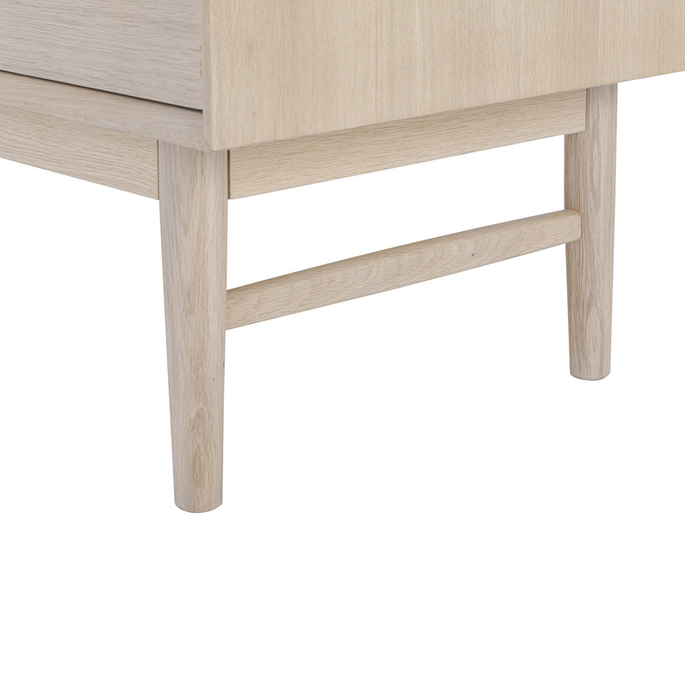 HAYTON 160cm White Oak Sideboard - Modern Storage Cabinet for Living Room, Dining Room & Entryway