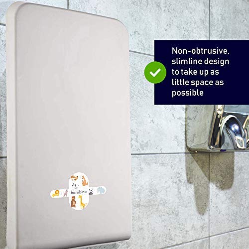 Foldable Wall-Mounted Baby Changing Table - Space-Saving Diaper Station with Free Door Sign for Nursery, Bathroom & Commercial Use
