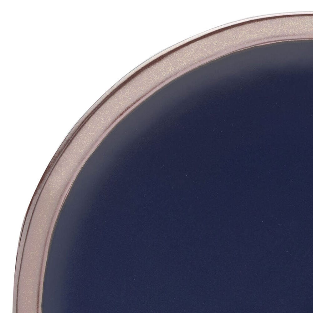 Miller Blue 12-Piece Dinnerware Set - Service for 4 People, Porcelain Plates & Bowls for Everyday Dining, Family Meals & Dinner Parties