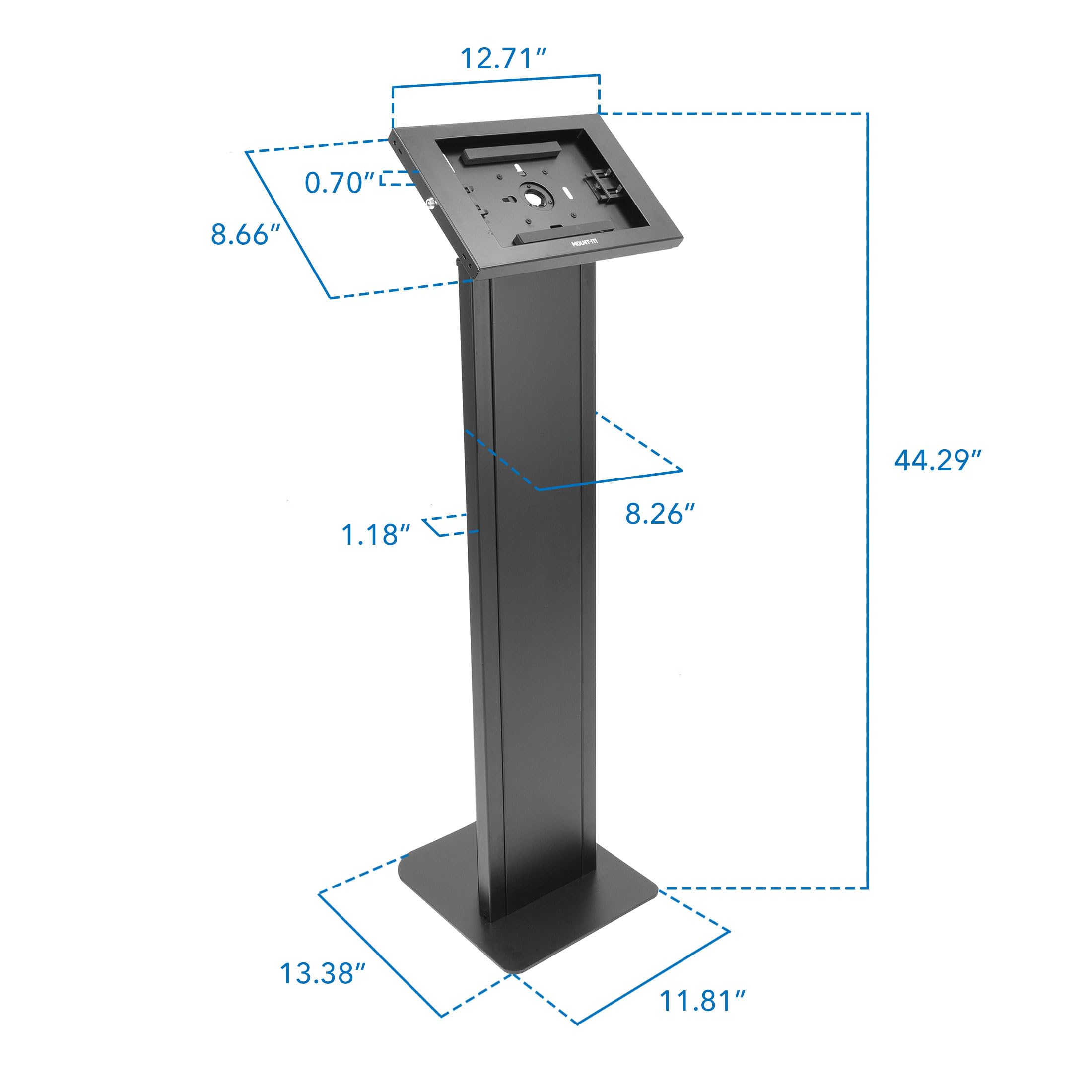Mount-It! Secure Anti-Theft Tablet Floor Stand Kiosk with Universal Locking Enclosure - Compatible with iPad 7th-10th Gen, iPad Pro, iPad Air, 10.2 & 10.9 inch Models - Ideal for Retail Stores, Exhibitions, and Public Kiosk Displays