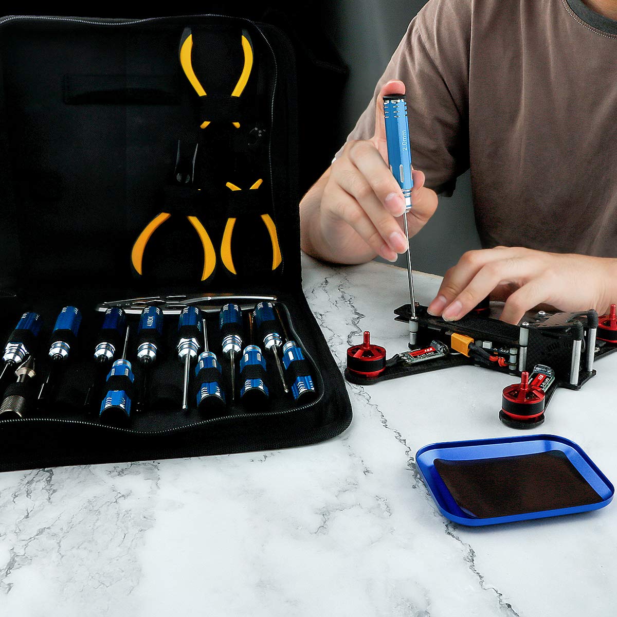 24PCS RC Hex Screwdriver Tool Kit with Phillips Head, Allen Wrench & Pliers - Perfect for RC Cars, DJI Drones, Traxxas Boats & Quadcopter Maintenance | DIY Repair & Model Building Essential Tools