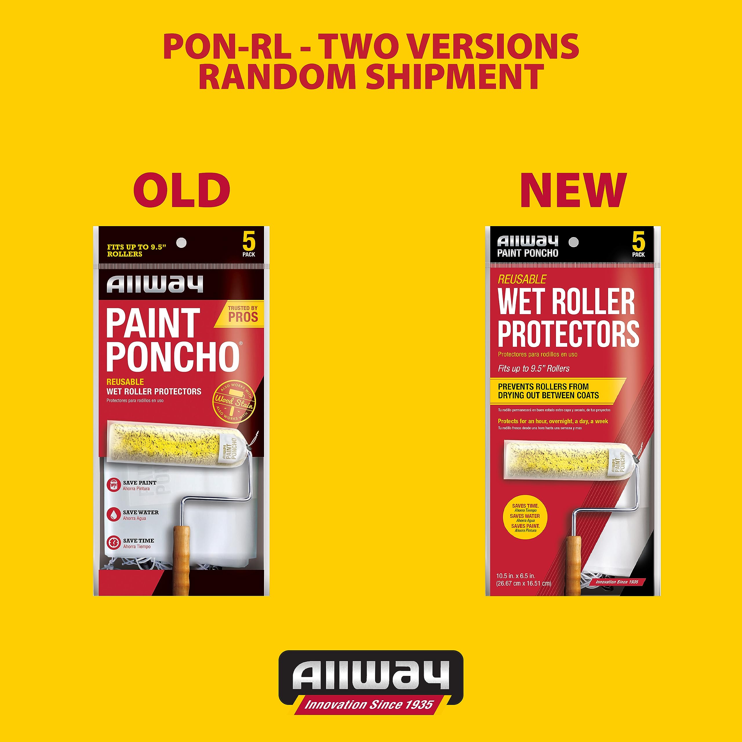 Allway Paint Poncho Disposable Protective Cover - Clear Plastic Painting Smock for DIY Projects, Home Renovation & Art Classes