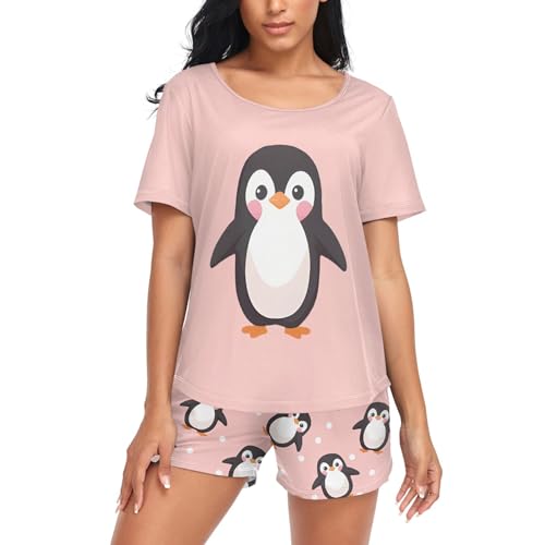 Bright Pink Cute Penguins