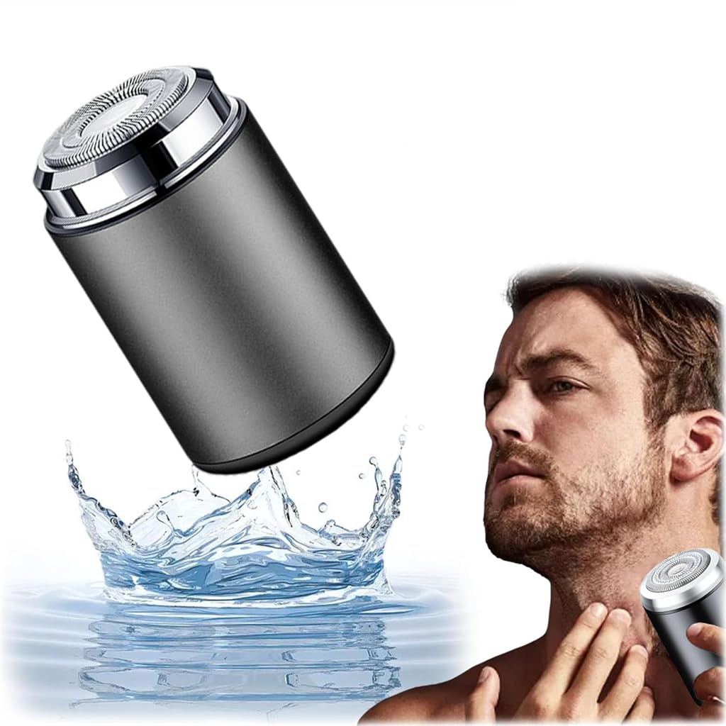 Mini Electric Shaver for Men - Portable USB Rechargeable Waterproof Travel Shaver (Gray) - Perfect for Travel, Gym & Daily Grooming