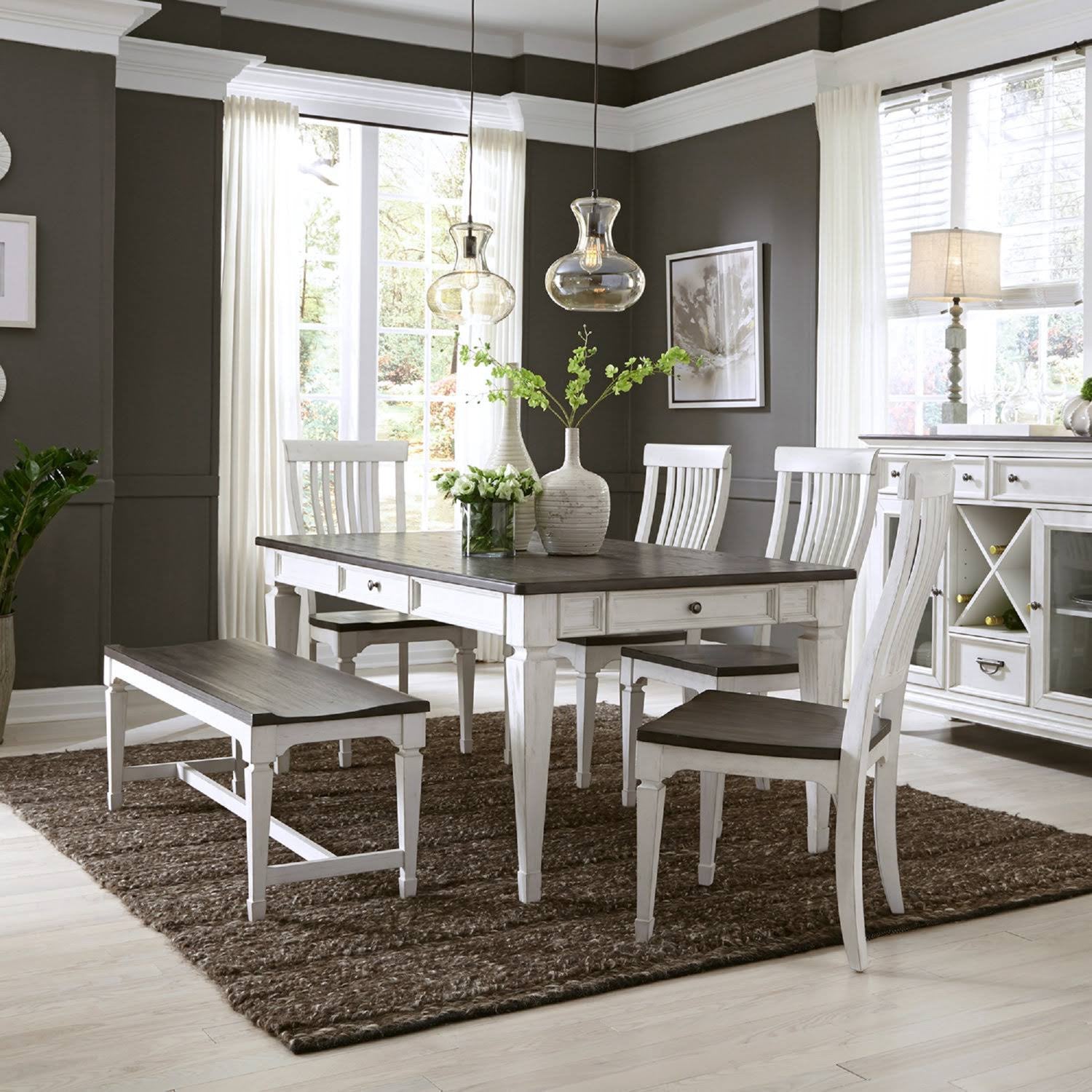 Allyson Park 5-Piece Outdoor Dining Set with Bench - Perfect for Patio, Garden, and Backyard Entertaining