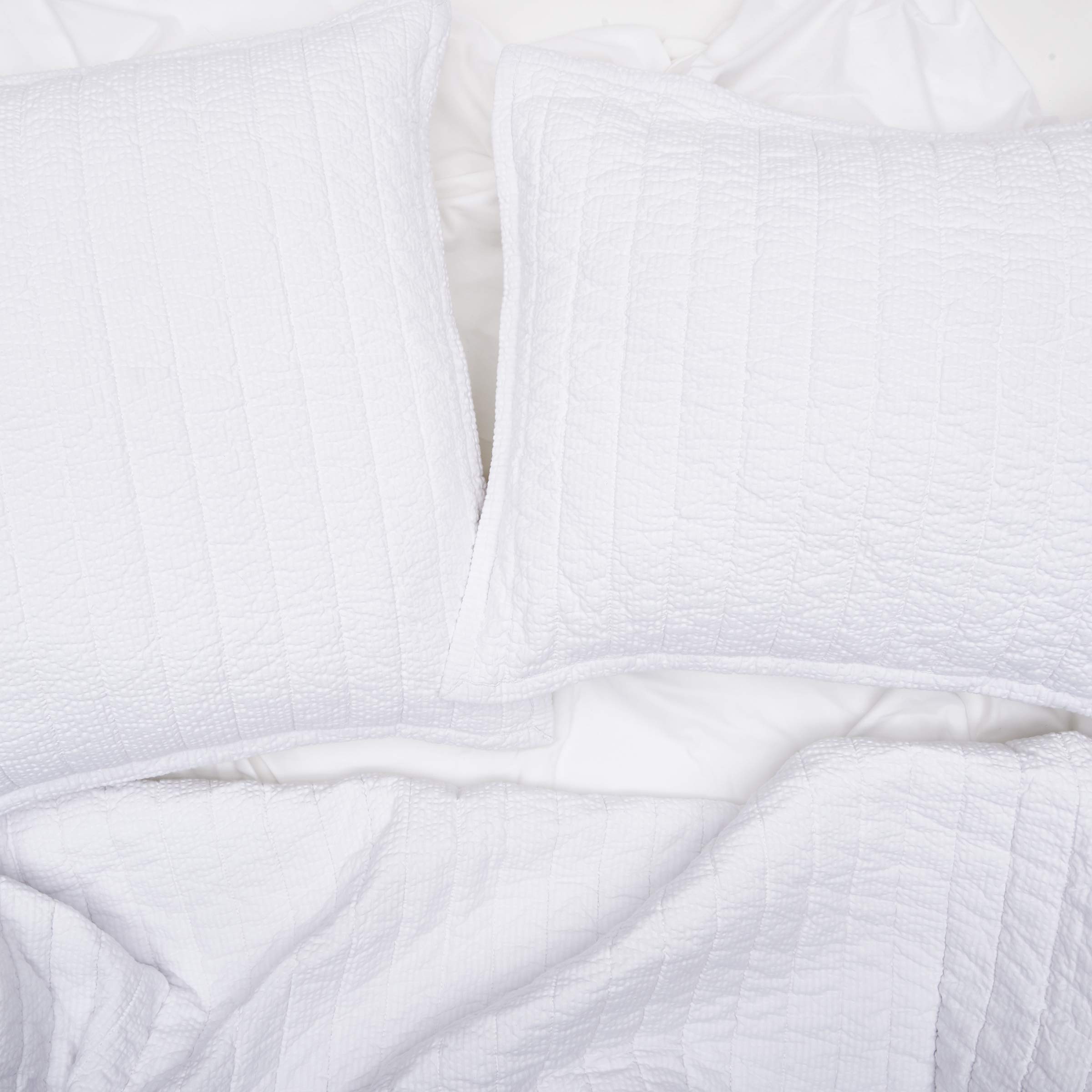 Carol & Frank Mallory Full/Queen Quilt Set - Soft & Breathable White Bedding for Comfortable Sleep - Perfect for Master Bedroom, Guest Room, or Dorm Decor