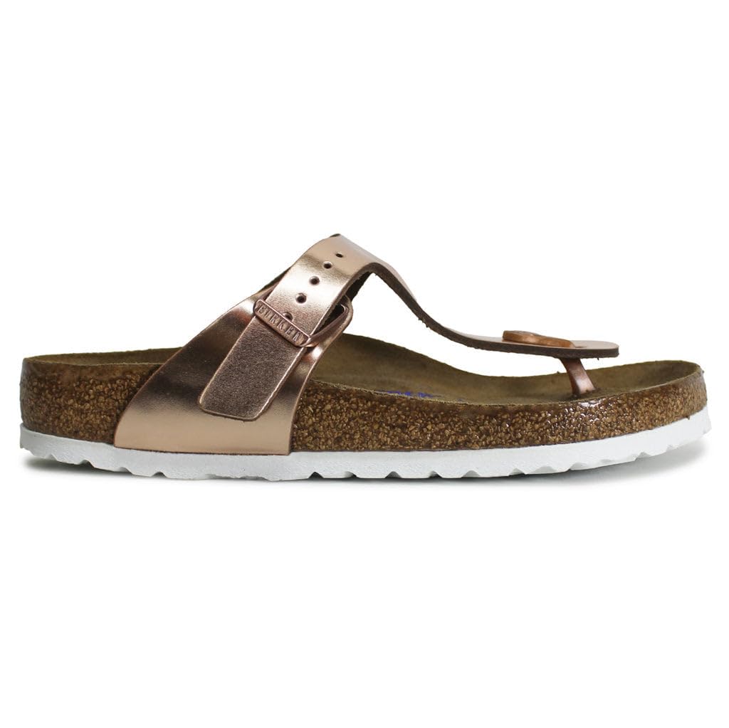 Birkenstock Gizeh SFB Metallic Copper Sandals - Women's Size 40 (EU) | Comfortable Cork Footbed Slides for Summer, Beach & Casual Wear