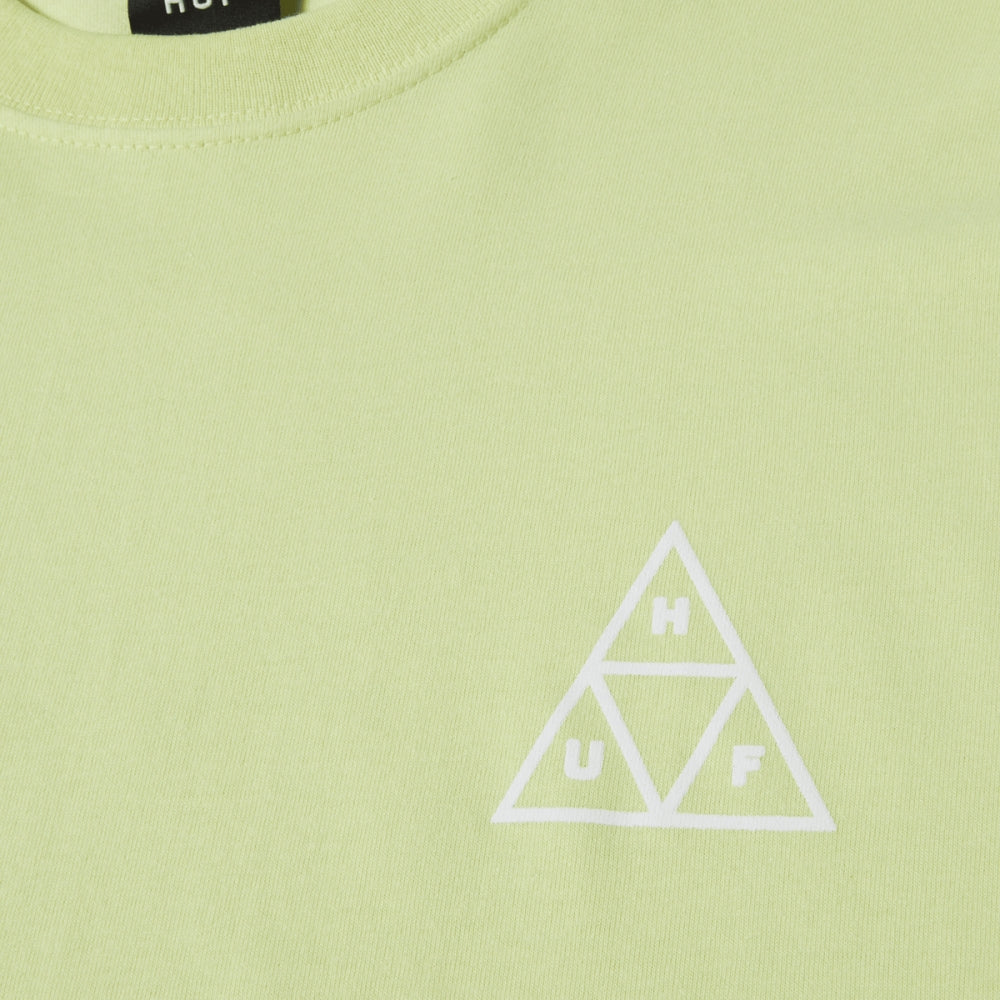 HUF Men's Long Sleeve T-Shirt - Lime Green Cotton Streetwear Tee for Casual Wear & Skateboarding
