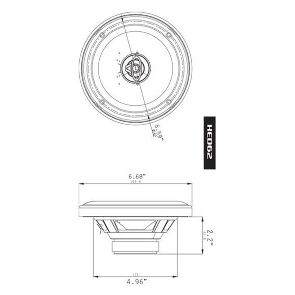Cerwin Vega XED62 300W 6.5 Inch 2-Way Coaxial Car Speakers - Premium Sound for Cars, Trucks & SUVs - Perfect for Road Trips & Music Lovers