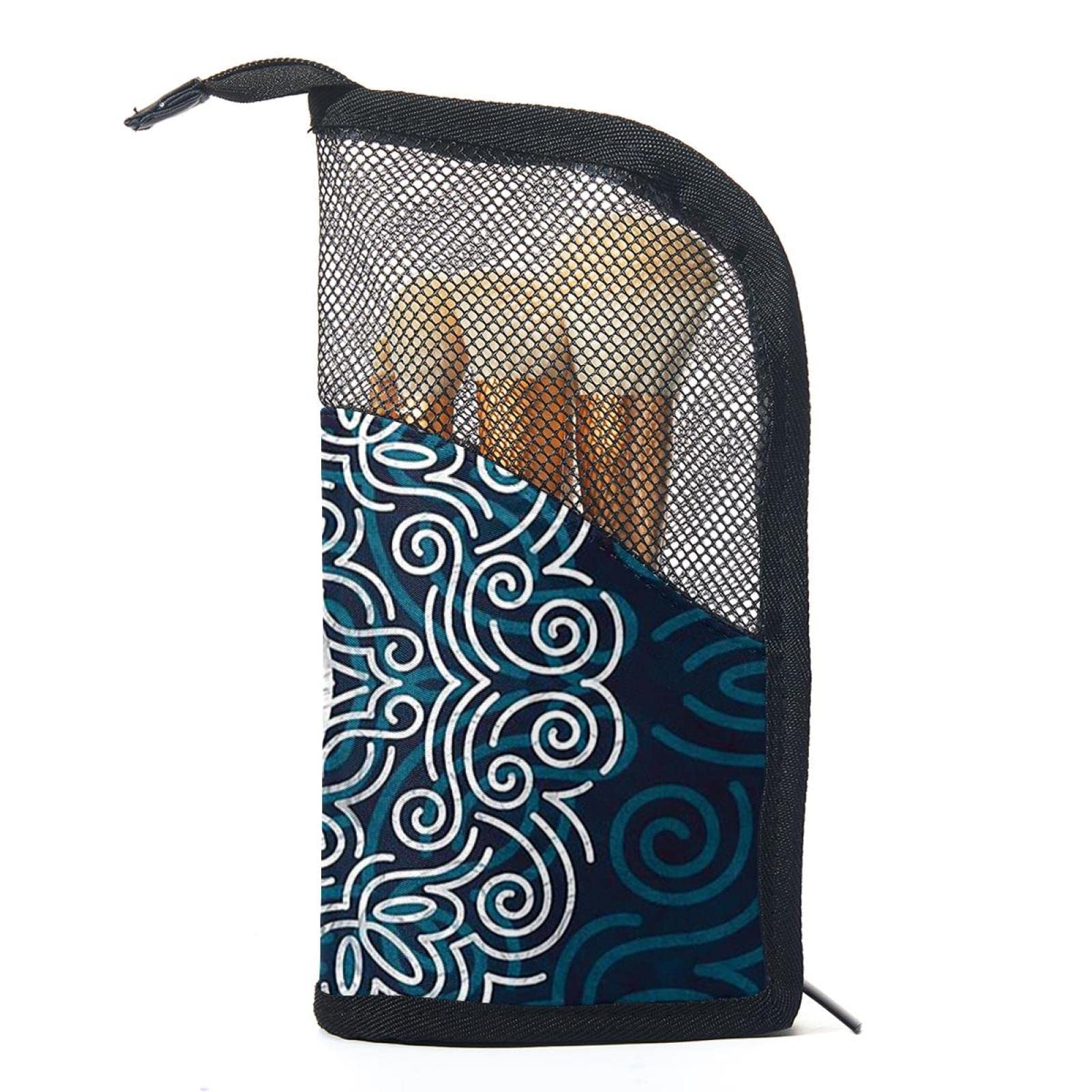 12-Piece Makeup Brush Organizer Bag with Flower Ethnic Design - Portable Cosmetic Brush Holder Case for Travel & Home Storage | Perfect for Makeup Artists & Beauty Enthusiasts