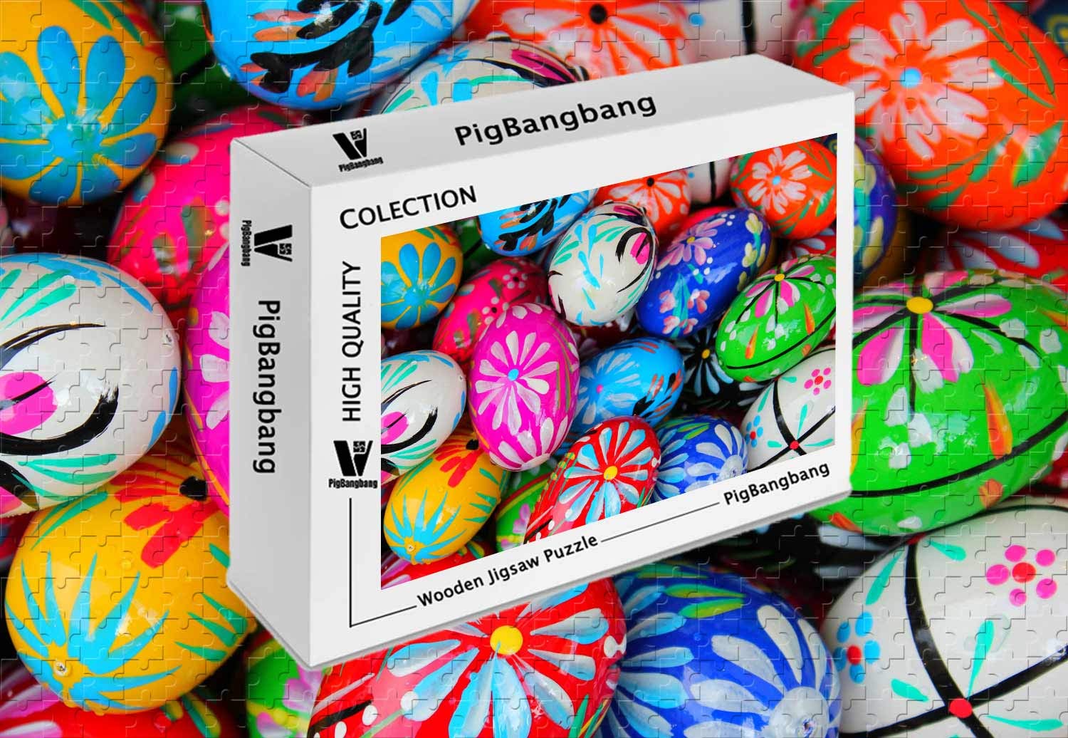 Premium Basswood Large Size Polish Pisanki Easter Eggs - 300 Piece Jigsaw Puzzle (20.6