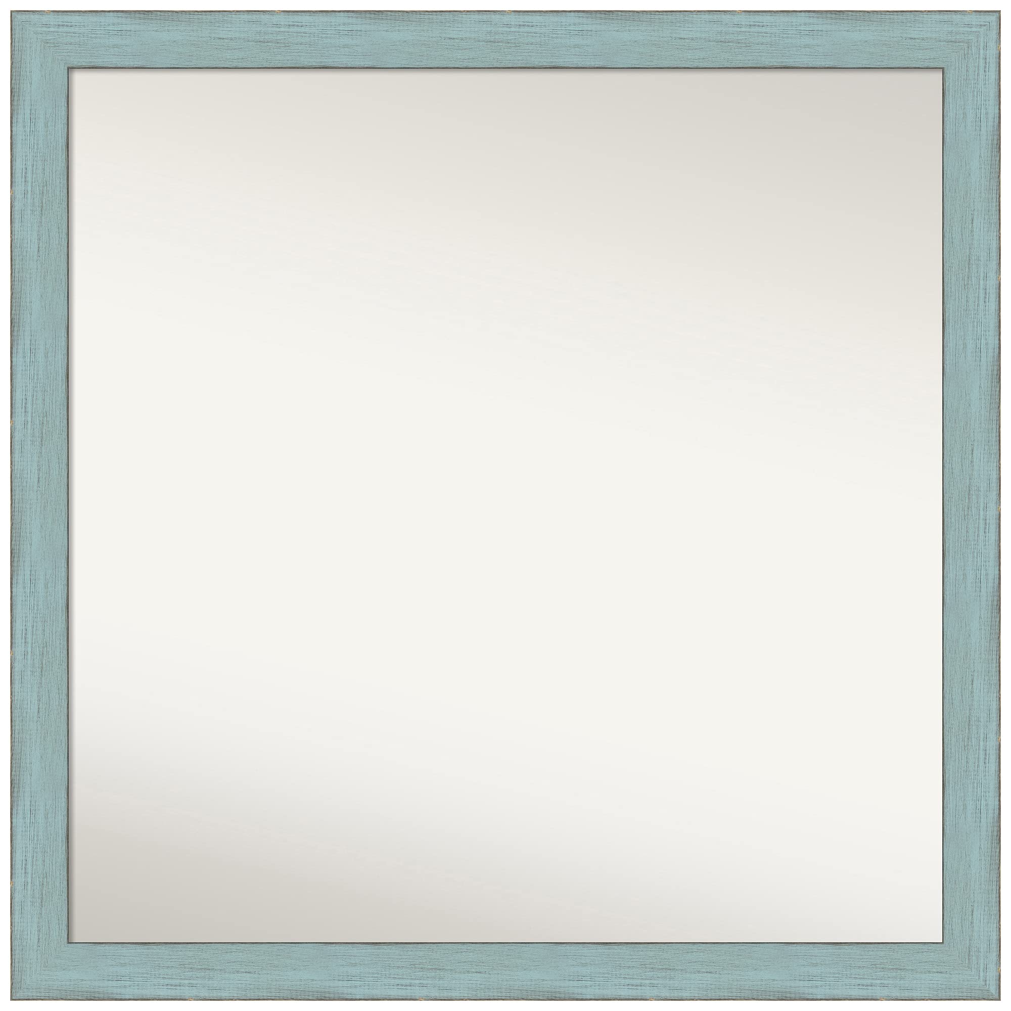 Amanti Art 25.25 x 25.25 Inch Sky Blue Rustic Non-Beveled Wall Mirror - Custom Size Bathroom Mirror for Vanity, Bedroom & Living Room Decor